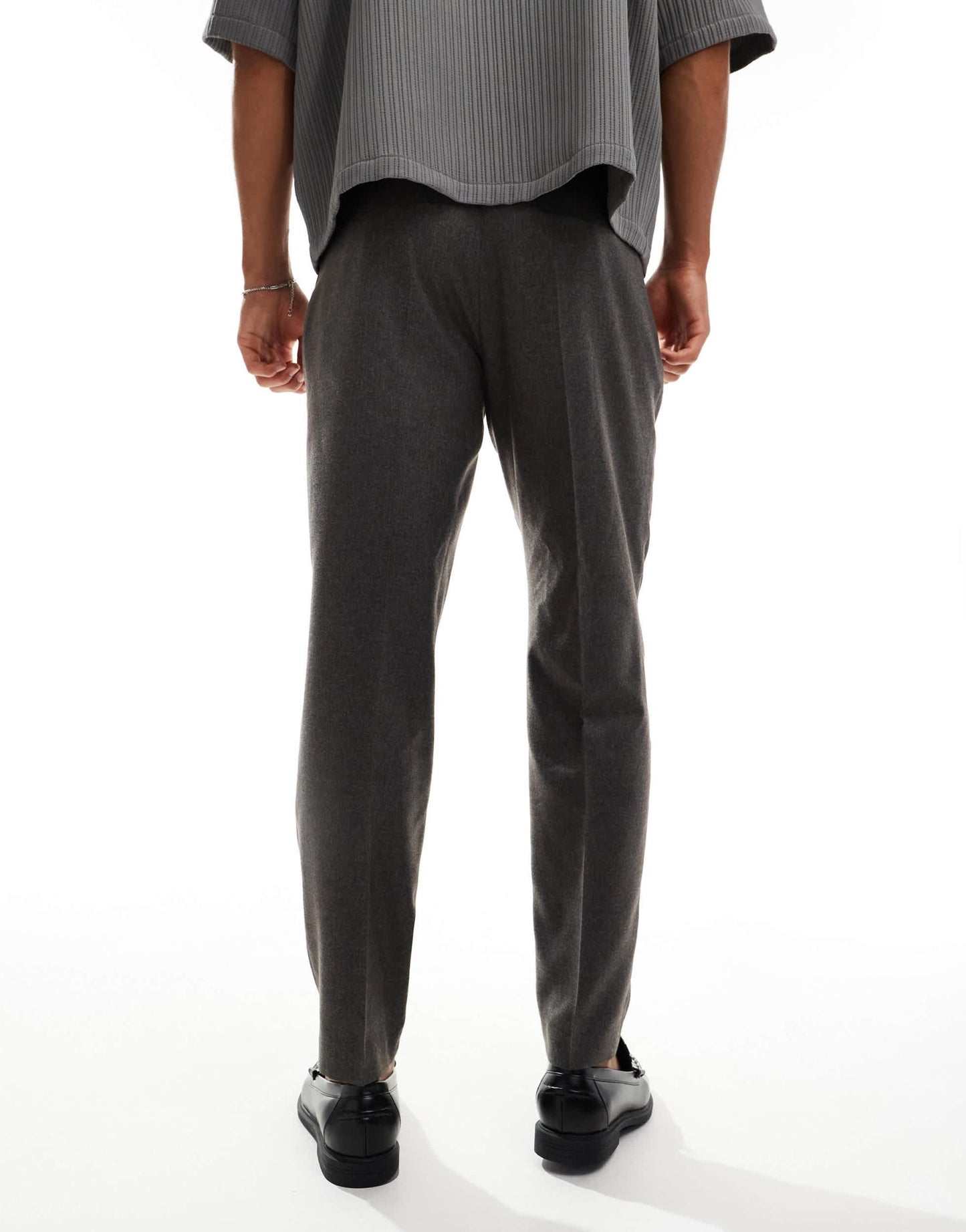 ASOS DESIGN smart tapered fit trousers in brown herringbone - ASOS Sample Sale