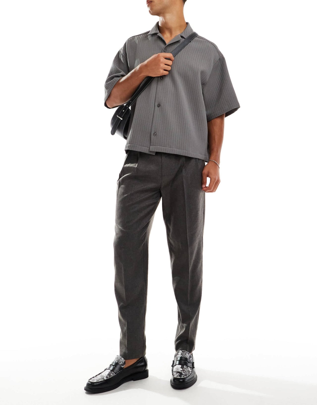 ASOS DESIGN smart tapered fit trousers in brown herringbone - ASOS Sample Sale