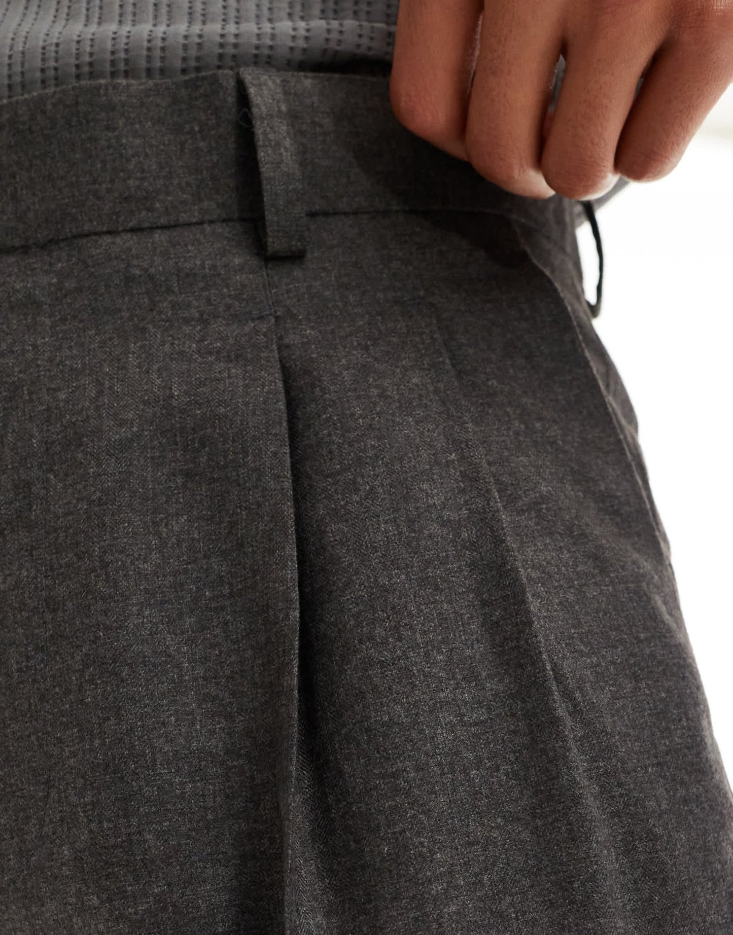 ASOS DESIGN smart tapered fit trousers in brown herringbone - ASOS Sample Sale
