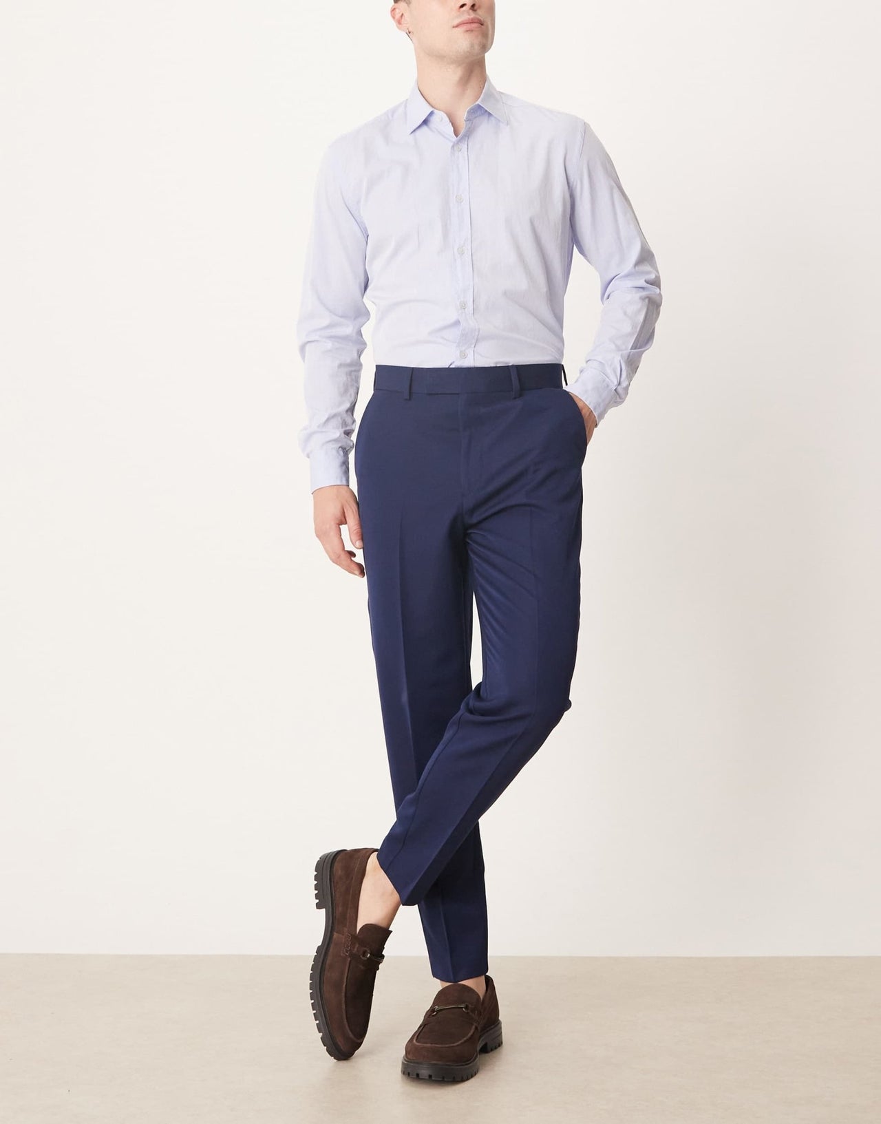 ASOS DESIGN smart tapered fit trousers in navy - ASOS Sample Sale