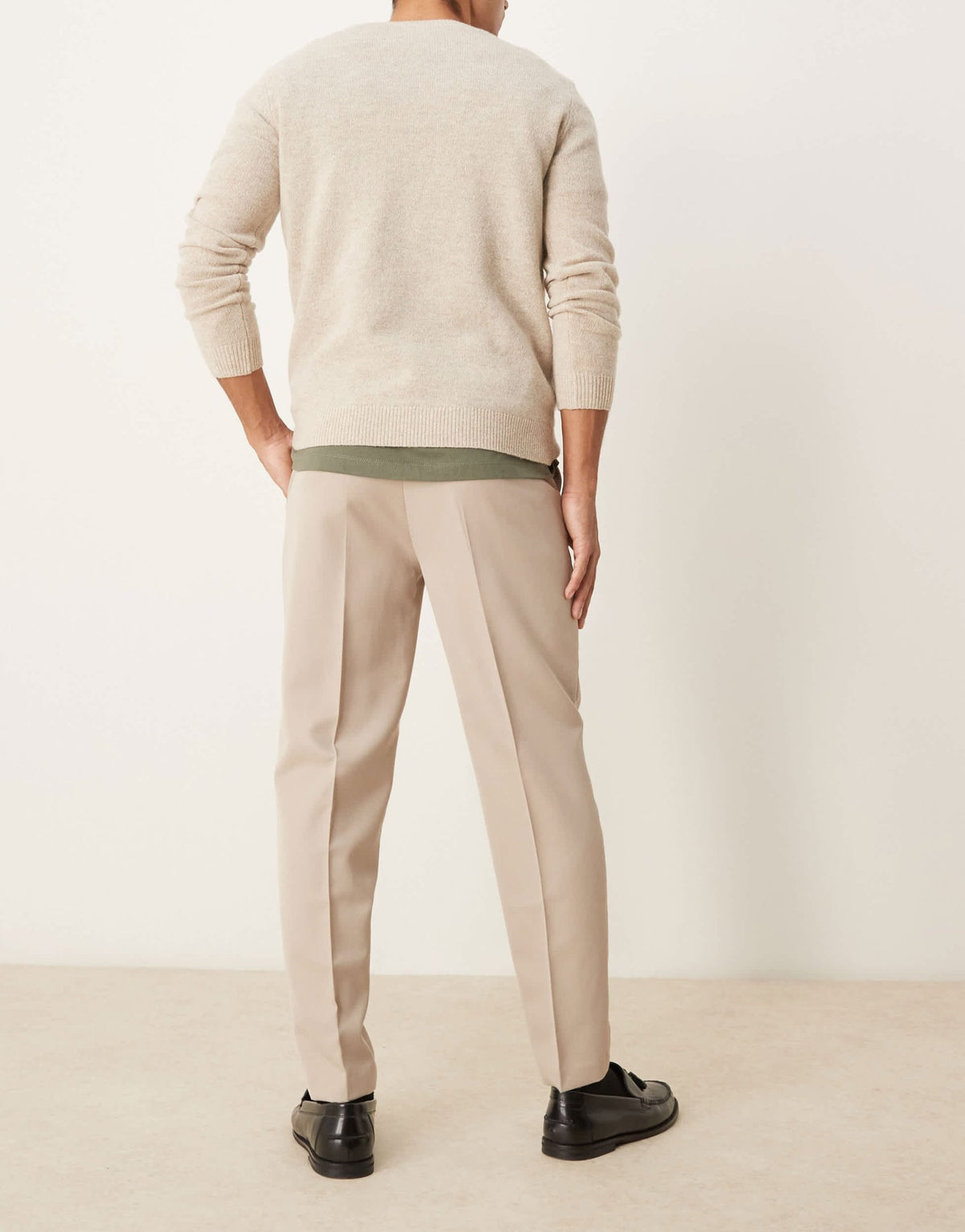 ASOS DESIGN smart tapered fit trousers in stone - ASOS Sample Sale