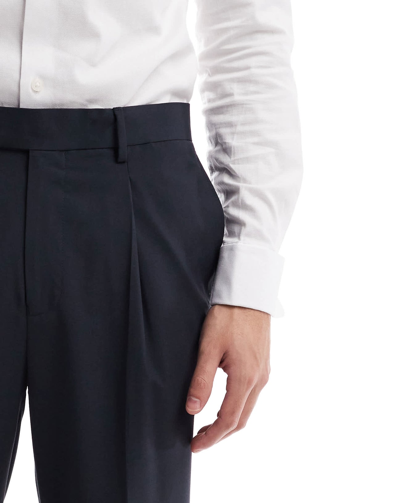 ASOS DESIGN smart tapered fit trousers with front pleat in charcoal - ASOS Sample Sale