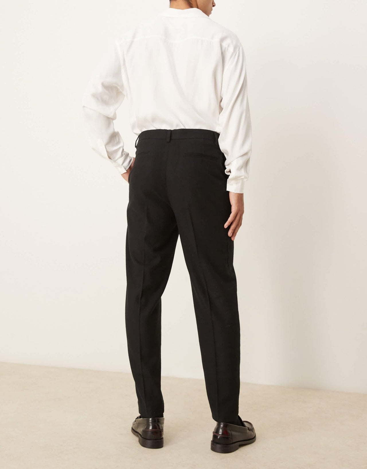 ASOS DESIGN smart tapered fit wool mix trousers in black - ASOS Sample Sale