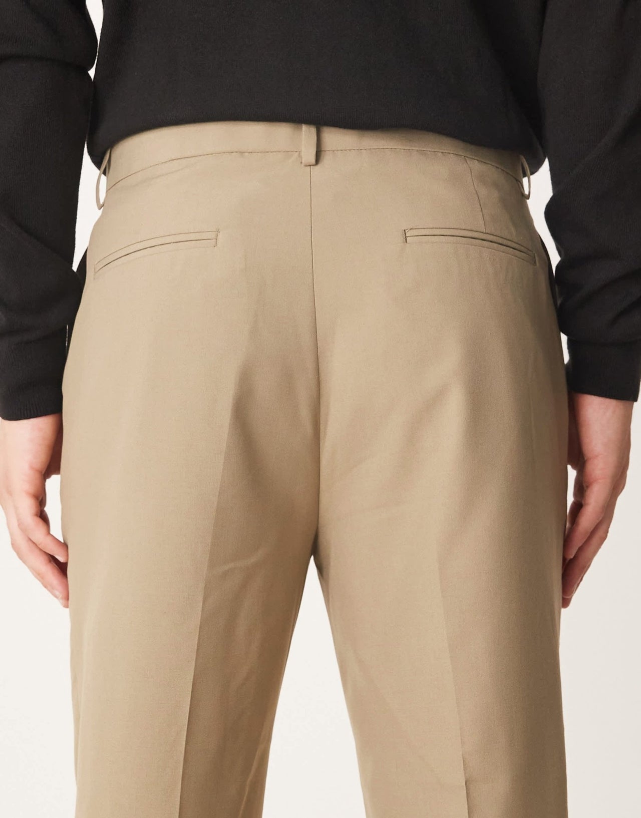 ASOS DESIGN smart tapered trouser with front pleat in dark stone - ASOS Sample Sale
