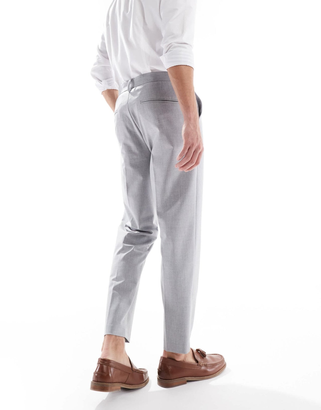 ASOS DESIGN smart tapered trousers in light grey - ASOS Sample Sale