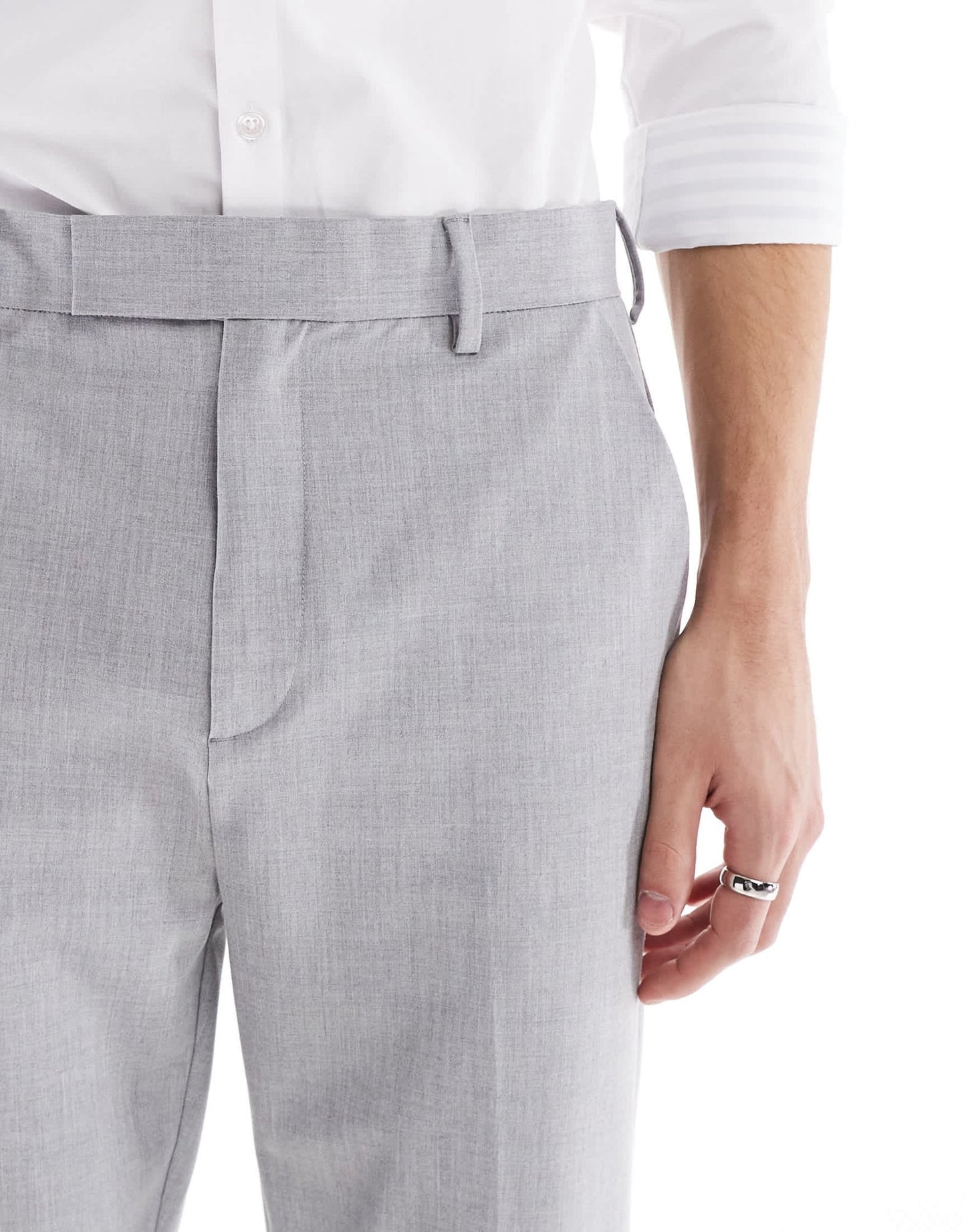 ASOS DESIGN smart tapered trousers in light grey - ASOS Sample Sale