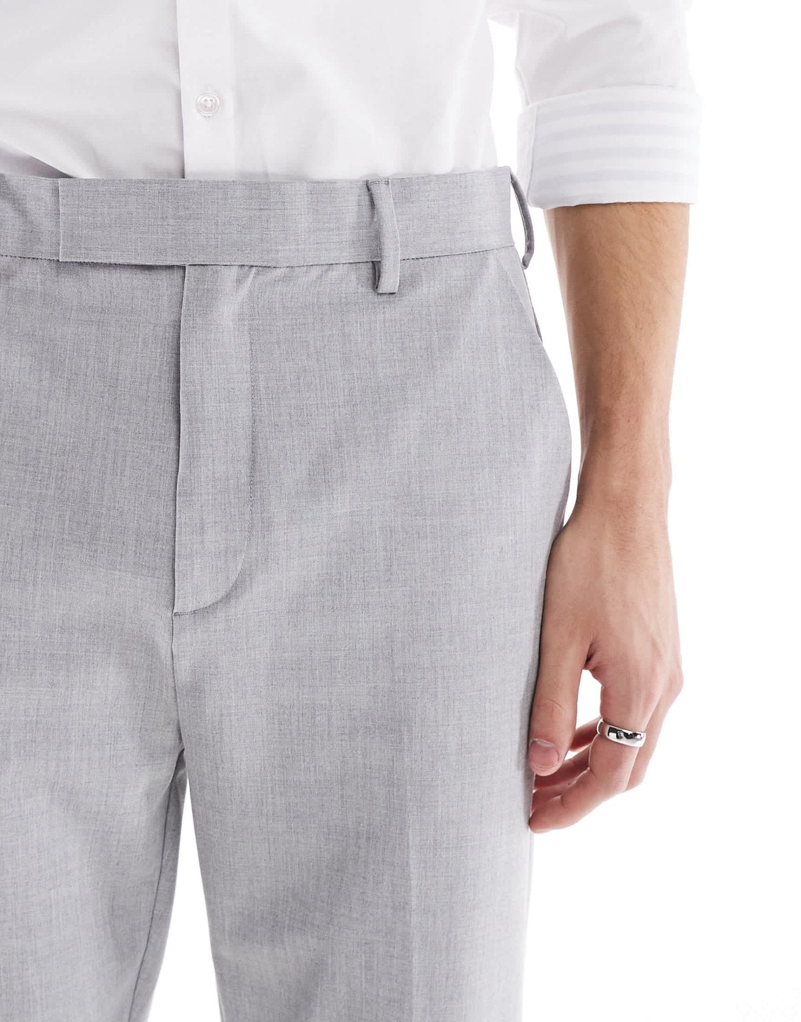 ASOS DESIGN smart tapered trousers in light grey - ASOS Sample Sale