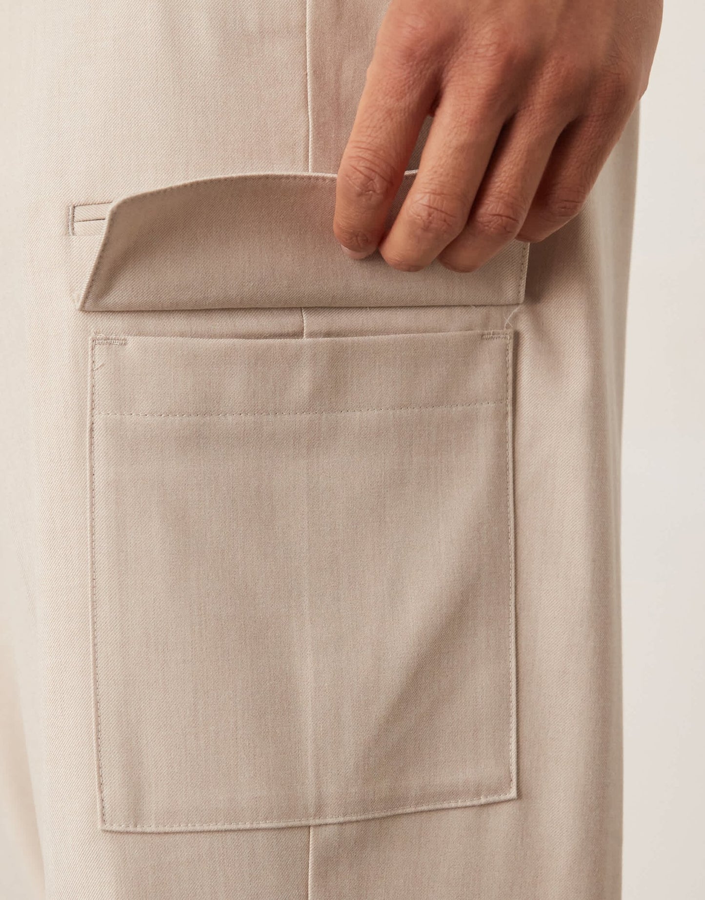ASOS DESIGN smart wide leg cargo trousers in neutral linen look - ASOS Sample Sale
