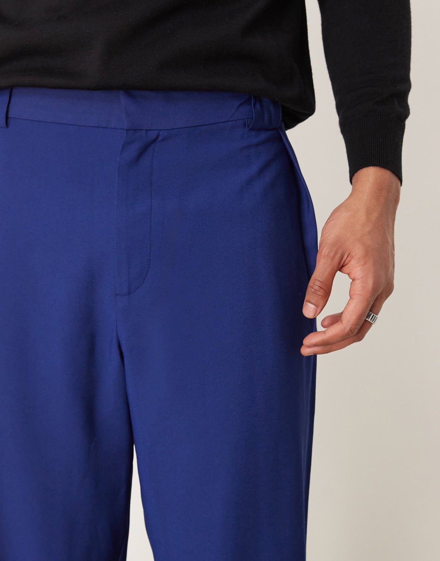ASOS DESIGN smart wide leg trousers with chunky belt loops in navy - ASOS Sample Sale