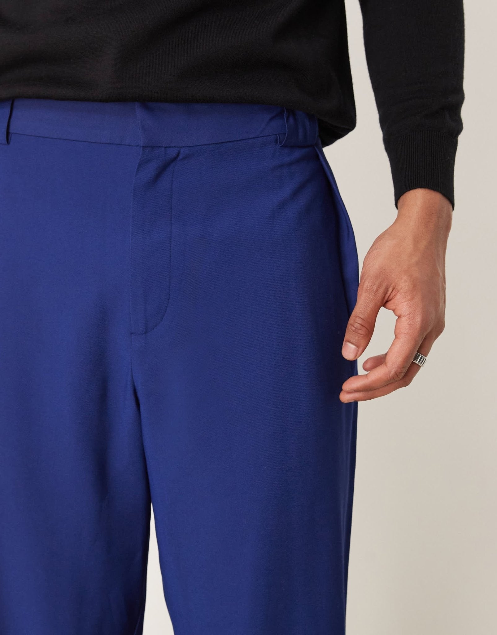 ASOS DESIGN smart wide leg trousers with chunky belt loops in navy - ASOS Sample Sale