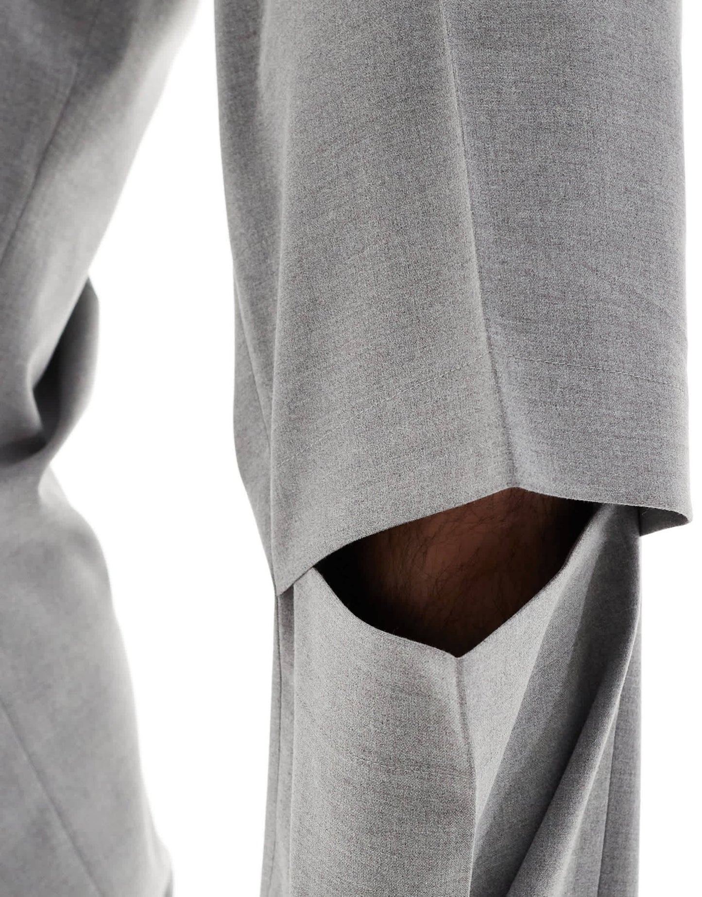 ASOS DESIGN smart wide leg trousers with knee splits in light grey - ASOS Sample Sale