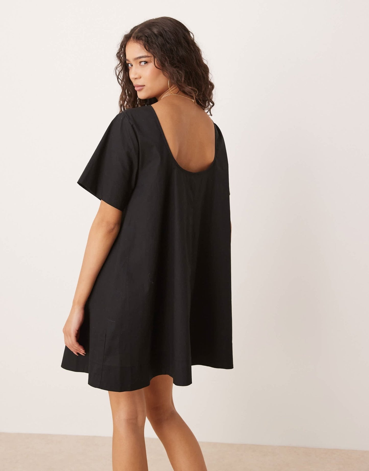 ASOS DESIGN smock mini t-shirt dress in black - ASOS Sample Sale
