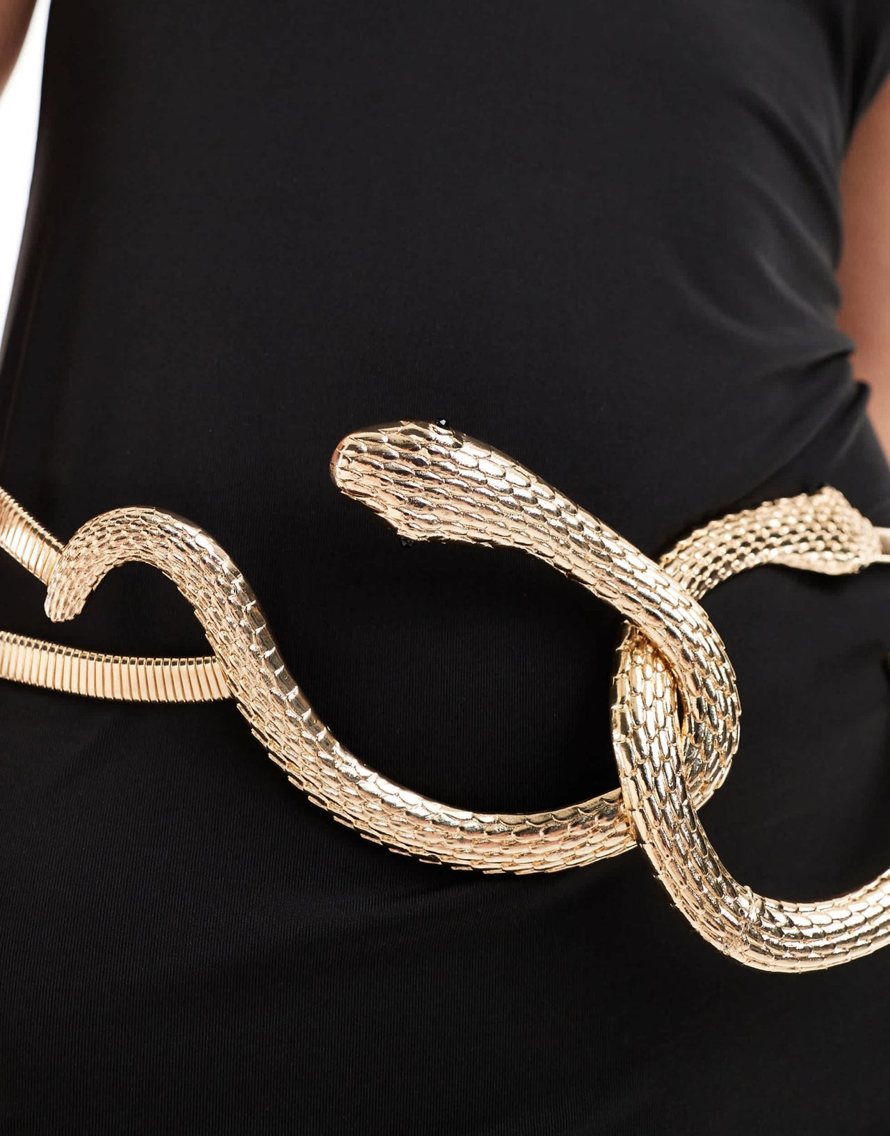 ASOS DESIGN snake stretch chain waist and hip belt in gold - ASOS Sample Sale