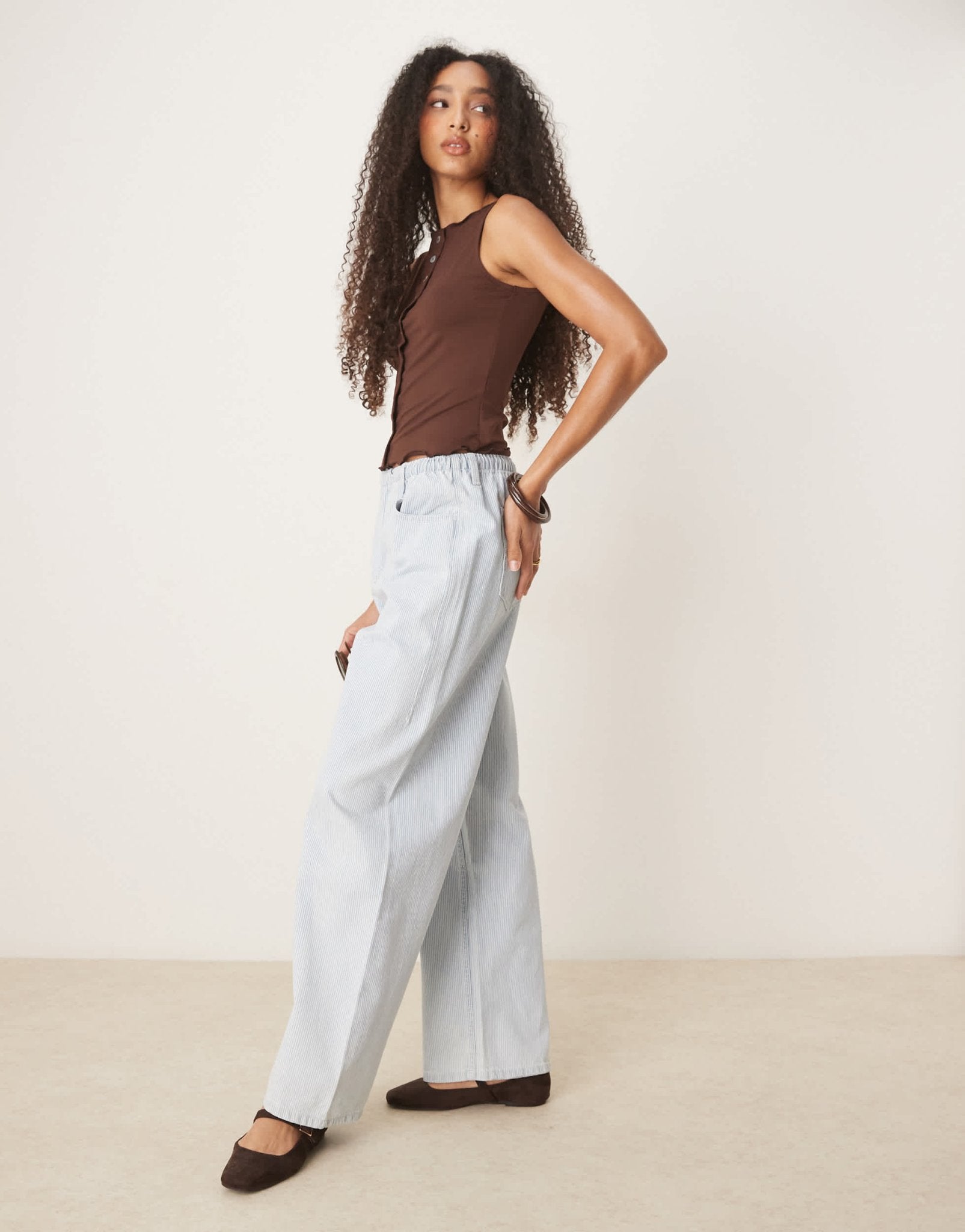 ASOS DESIGN soft cotton touch sleeveless cardigan in chocolate - ASOS Sample Sale