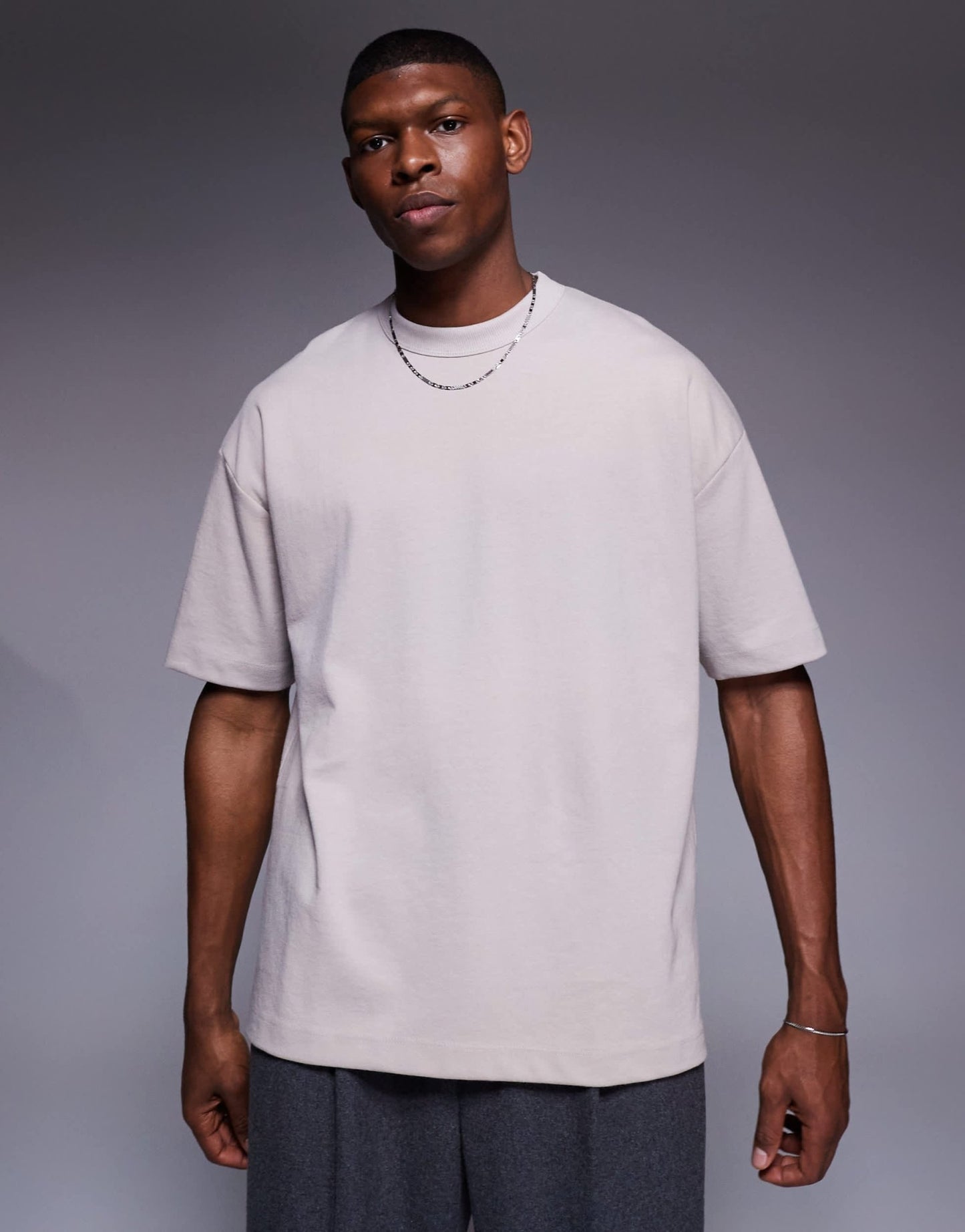 ASOS DESIGN soft touch boxy oversized t-shirt in stone - ASOS Sample Sale