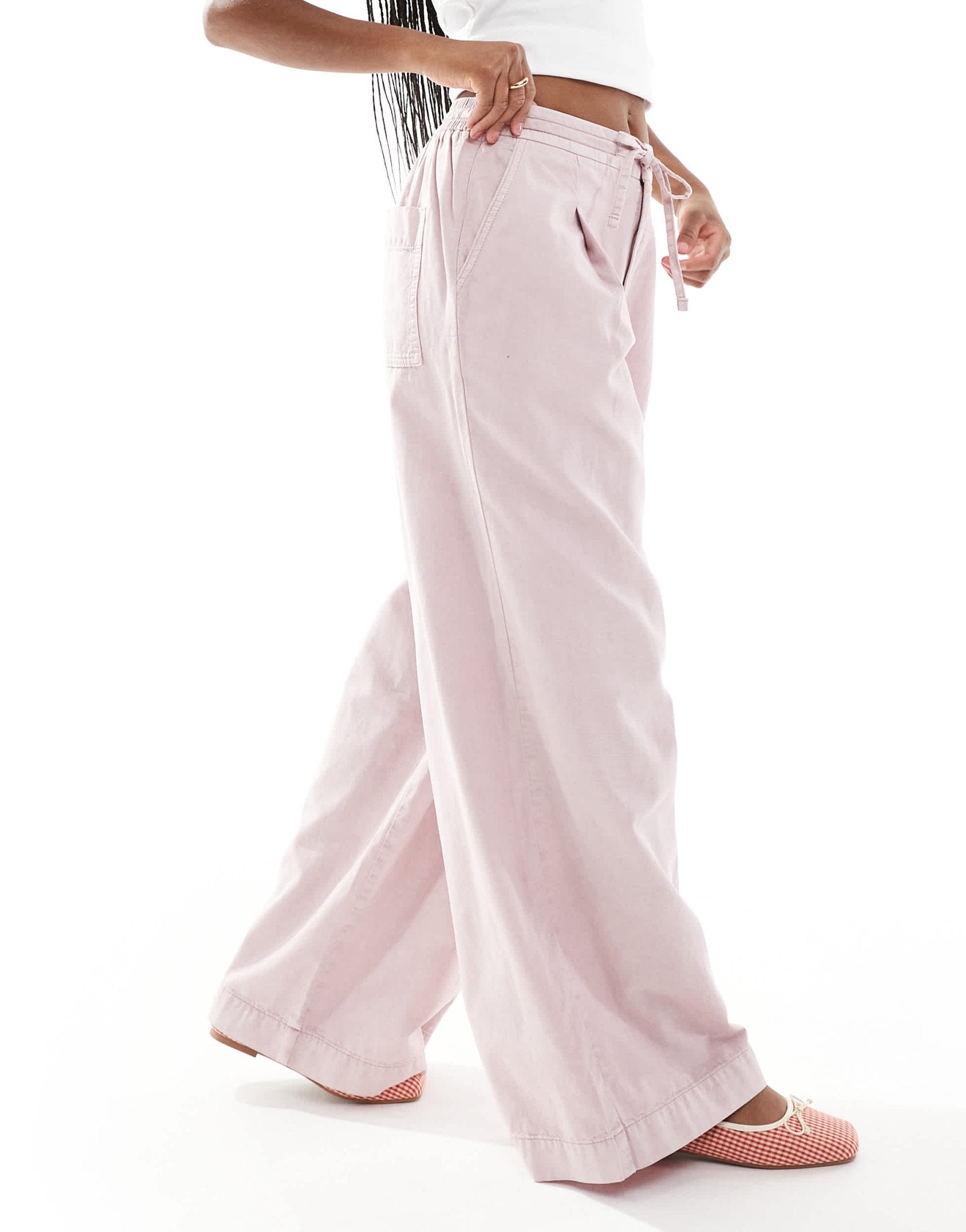ASOS DESIGN soft wide leg trouser in washed mauve - ASOS Sample Sale