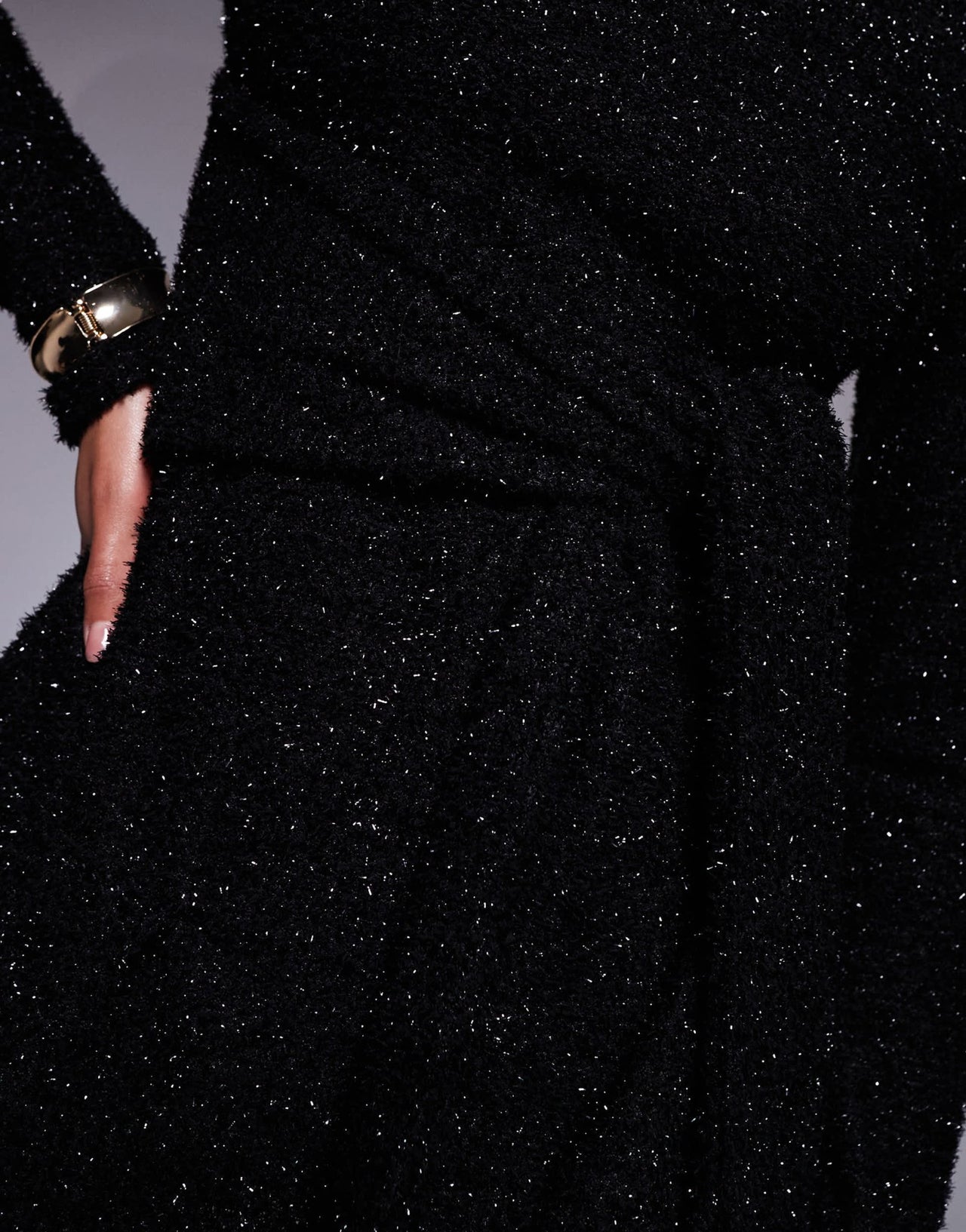 ASOS DESIGN sparkle tie waist skater mini dress in black - ASOS Sample Sale