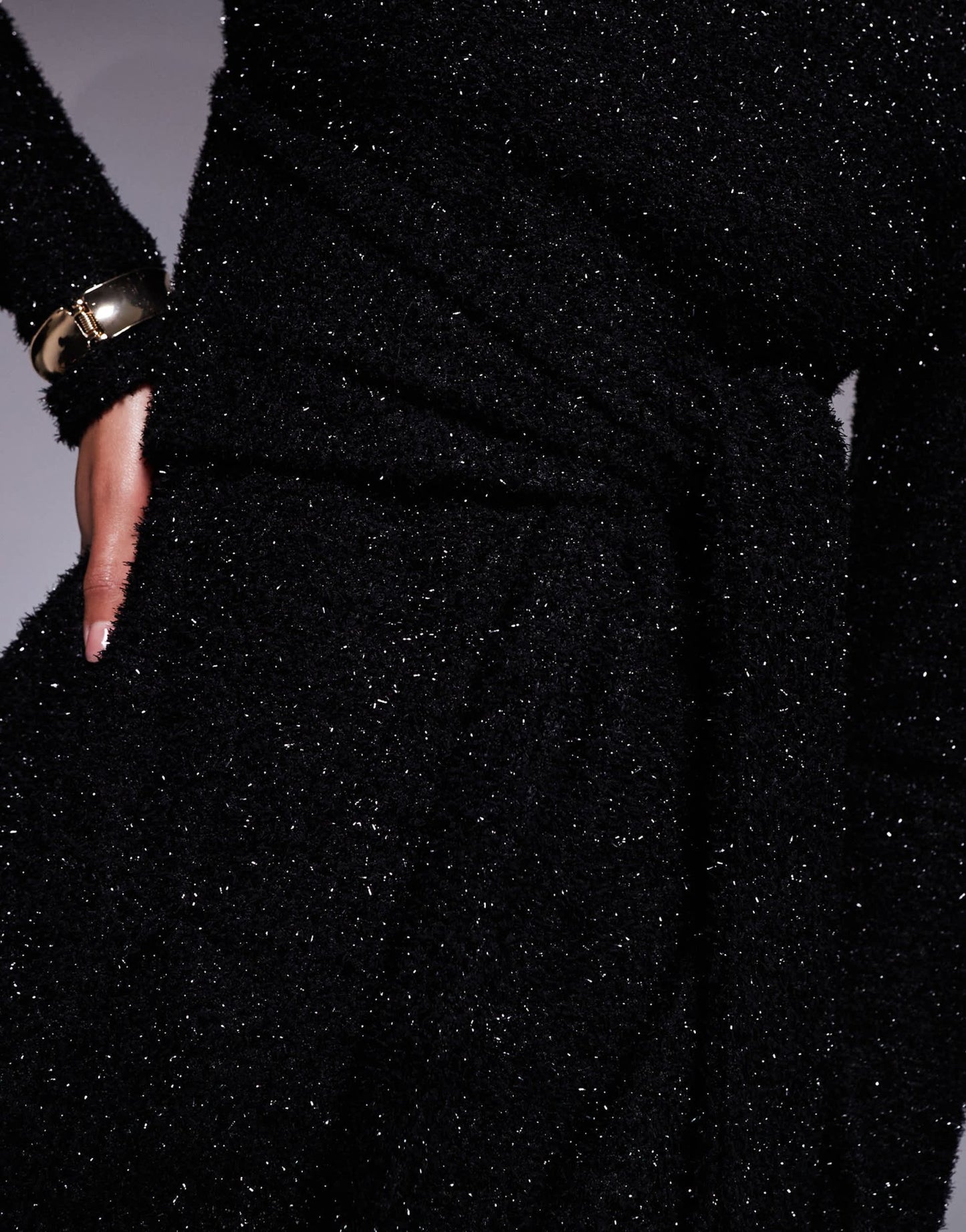ASOS DESIGN sparkle tie waist skater mini dress in black - ASOS Sample Sale