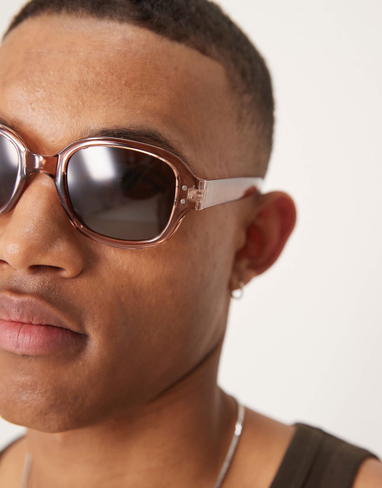 ASOS DESIGN square sunglasses with solid brown lens and crystal brown frame - ASOS Sample Sale