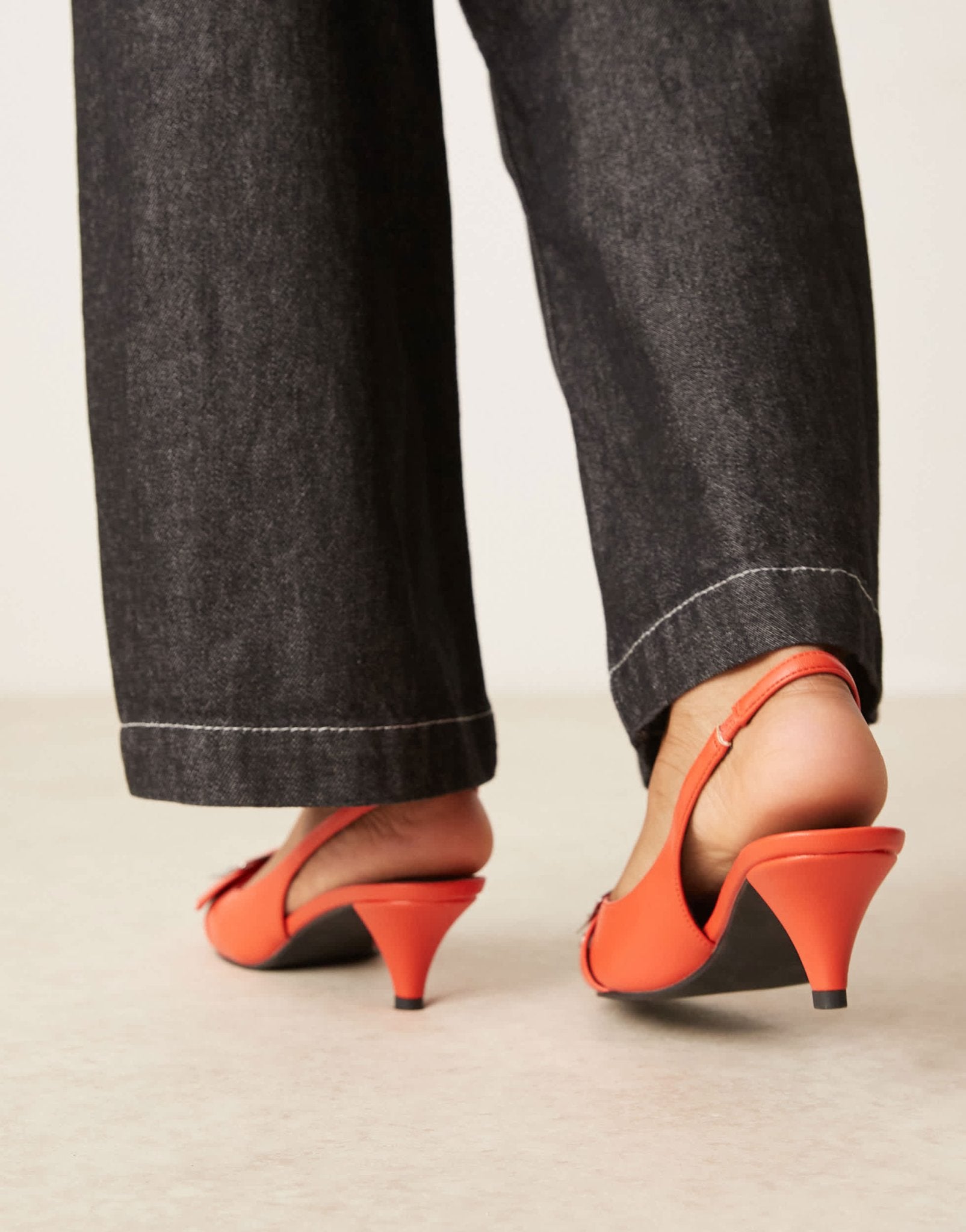ASOS DESIGN Stellar buckle detail kitten heels in orange - ASOS Sample Sale