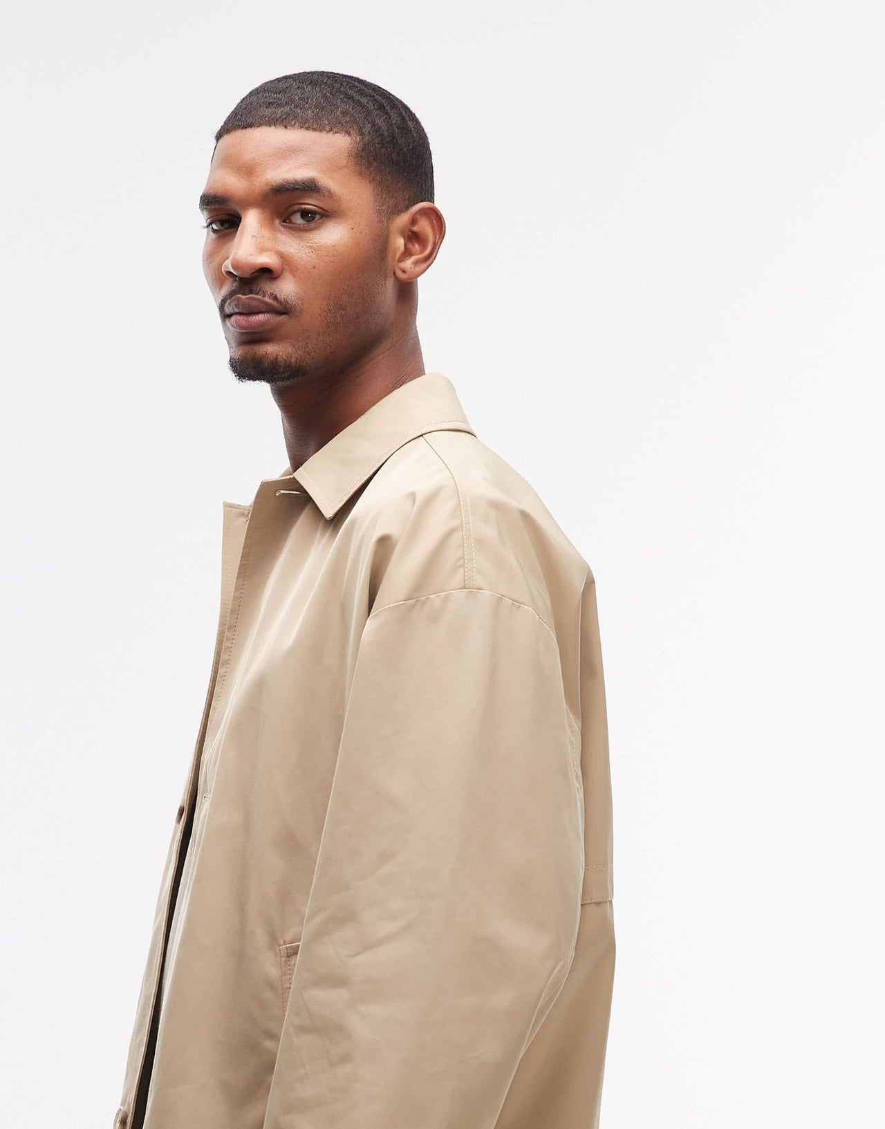 ASOS DESIGN stormMAX water resistant harrington jacket in stone - ASOS Sample Sale