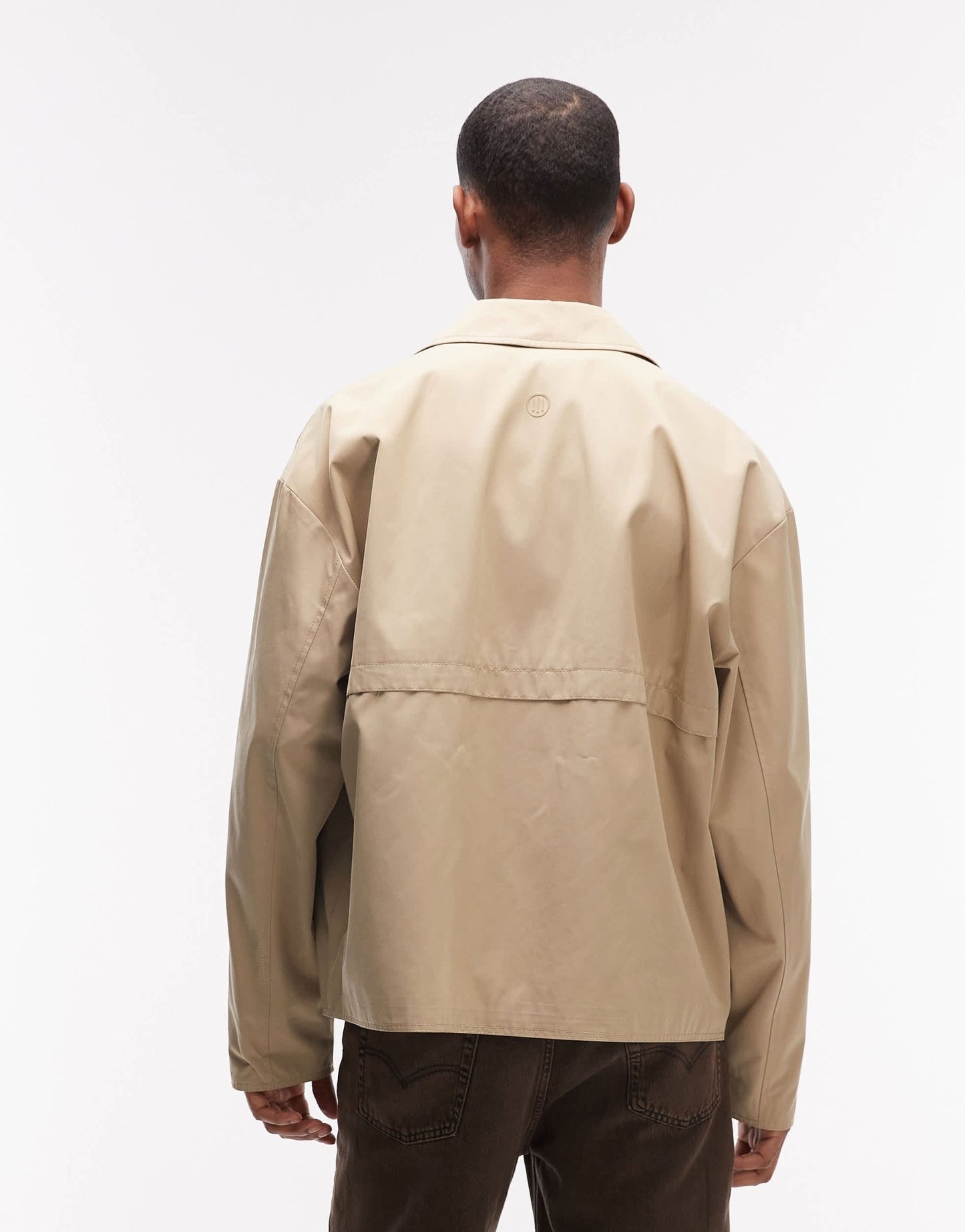 ASOS DESIGN stormMAX water resistant harrington jacket in stone - ASOS Sample Sale