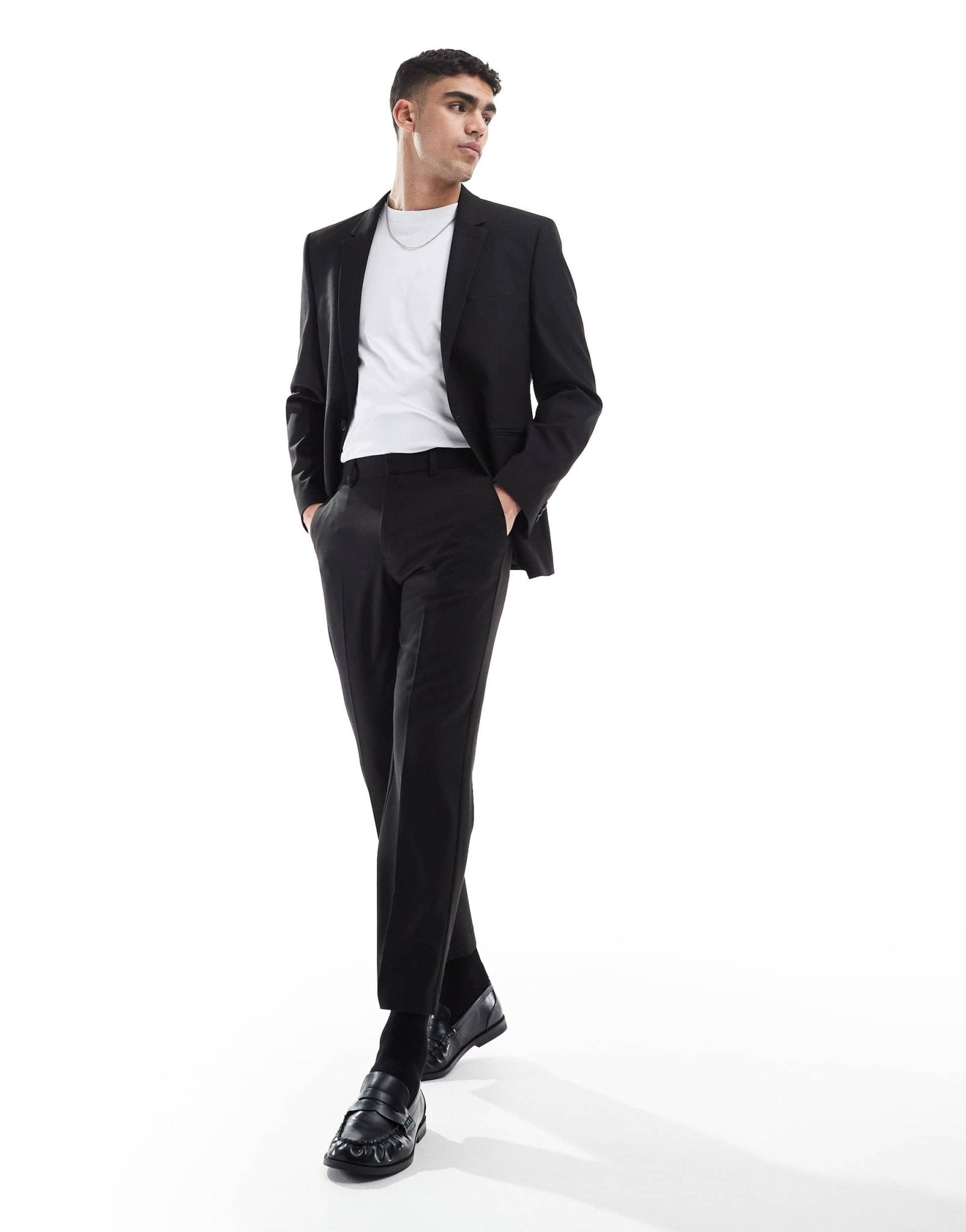 ASOS DESIGN straight cropped length suit trousers in black - ASOS Sample Sale