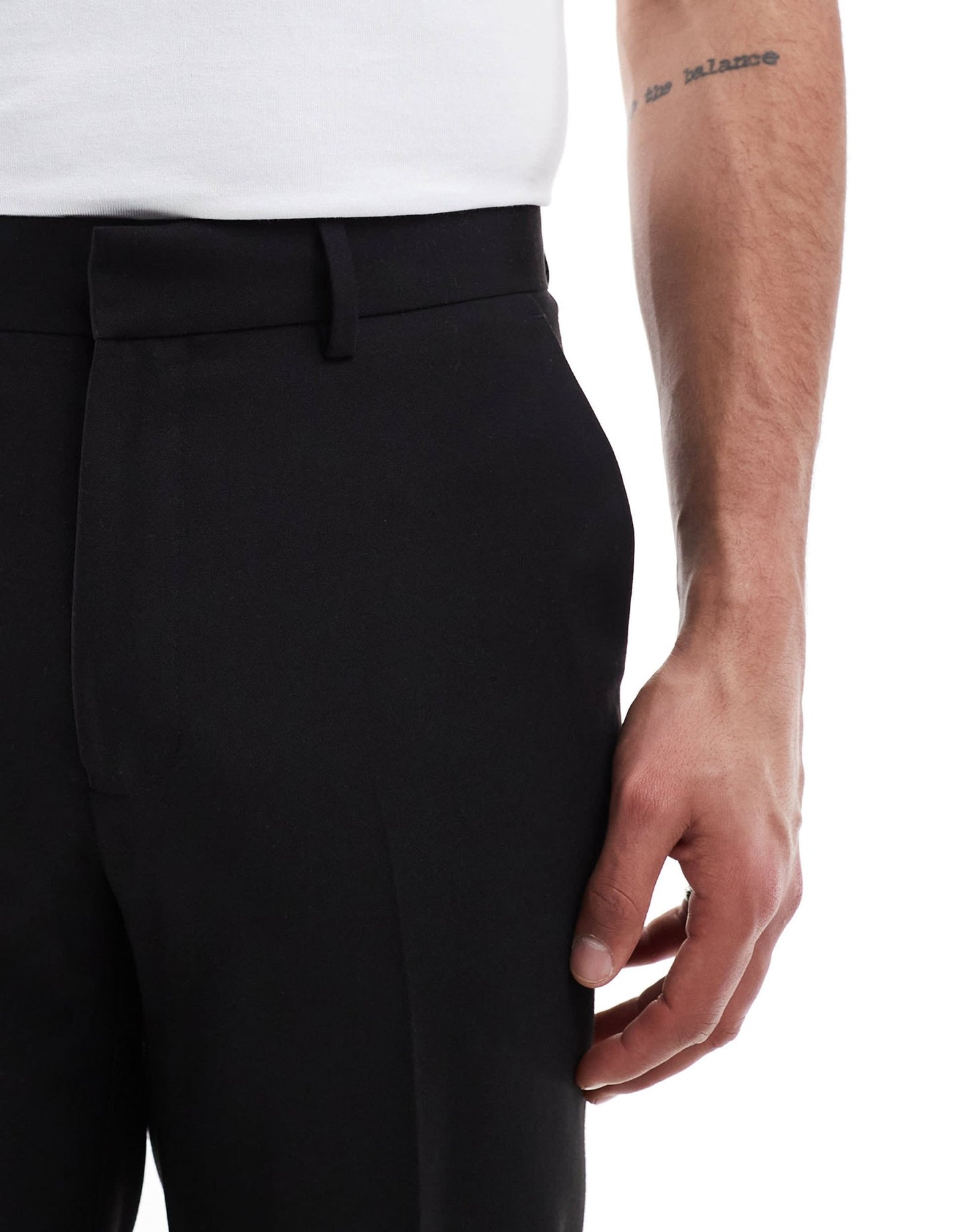 ASOS DESIGN straight cropped length suit trousers in black - ASOS Sample Sale