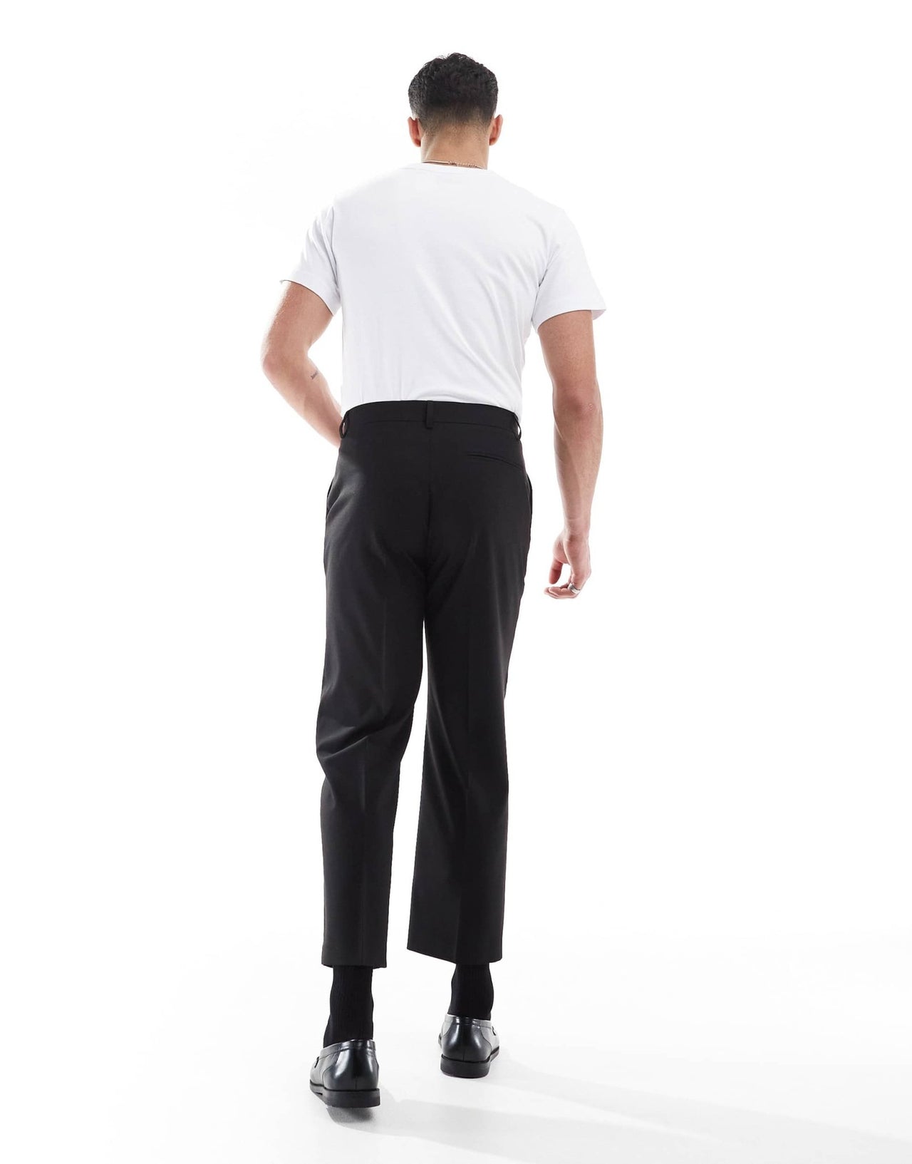 ASOS DESIGN straight cropped length suit trousers in black - ASOS Sample Sale