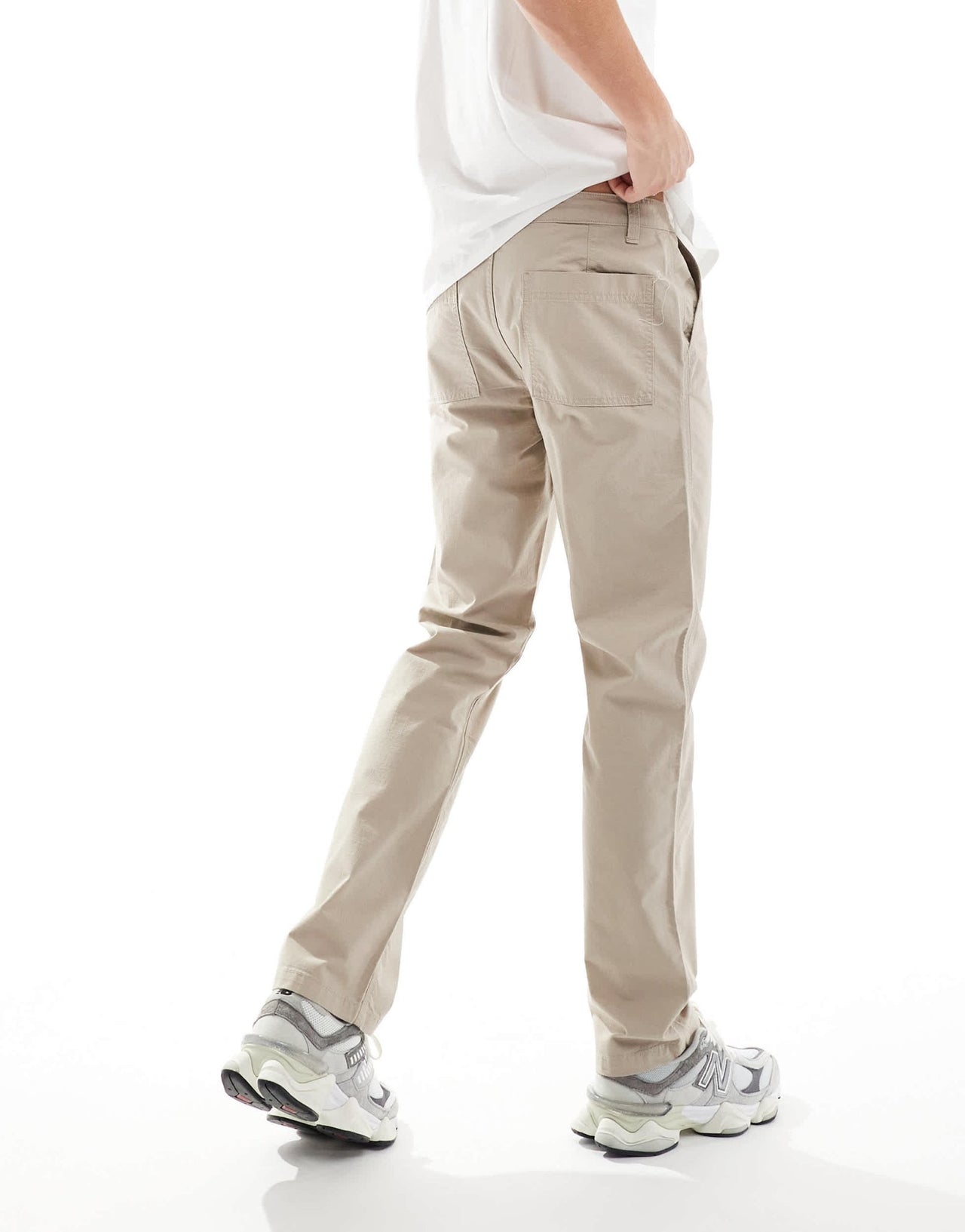 ASOS DESIGN straight fit ripstop trousers in beige - ASOS Sample Sale