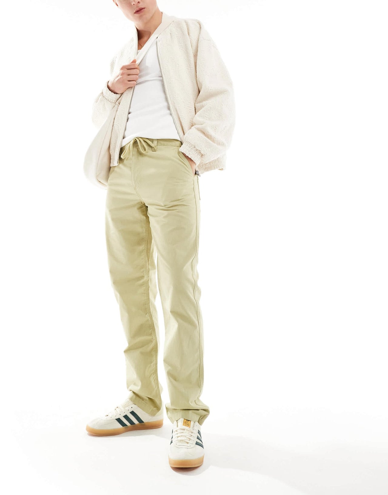ASOS DESIGN straight fit ripstop trousers in beige - ASOS Sample Sale