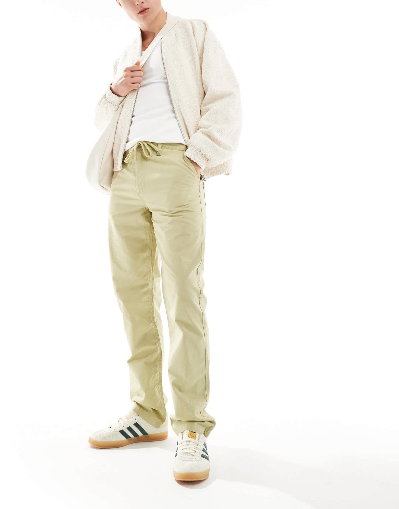 ASOS DESIGN straight fit ripstop trousers in beige - ASOS Sample Sale