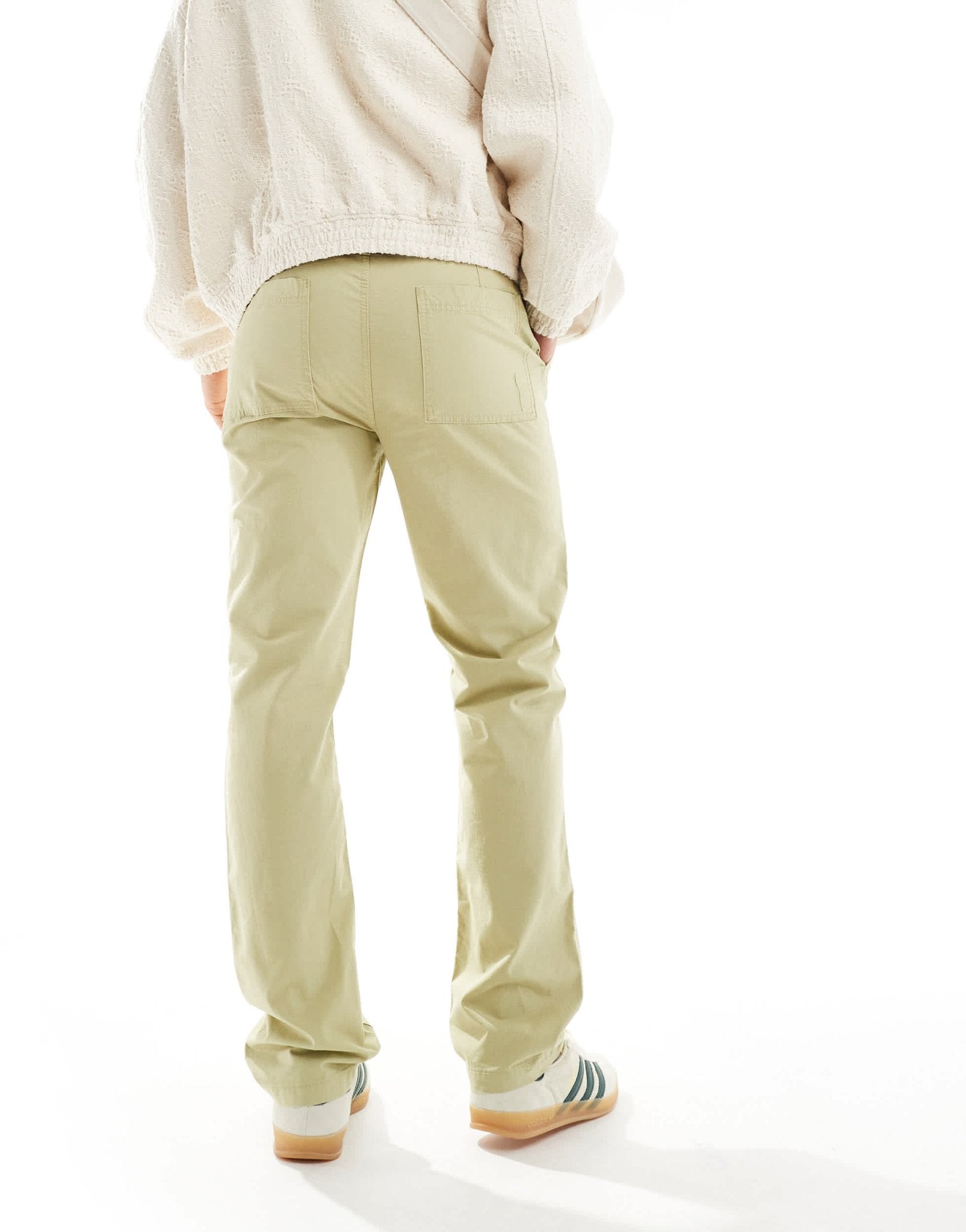 ASOS DESIGN straight fit ripstop trousers in beige - ASOS Sample Sale