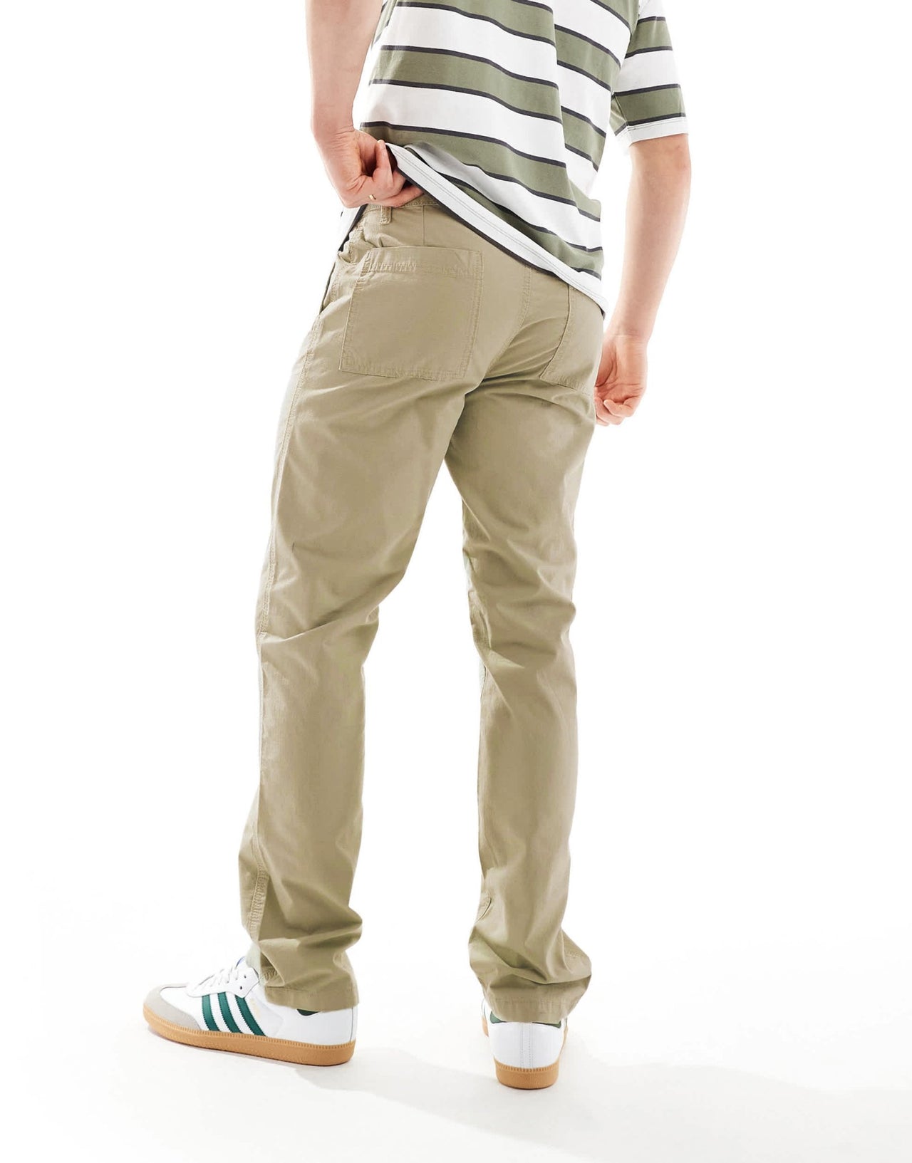 ASOS DESIGN straight fit ripstop trousers in sage green - ASOS Sample Sale
