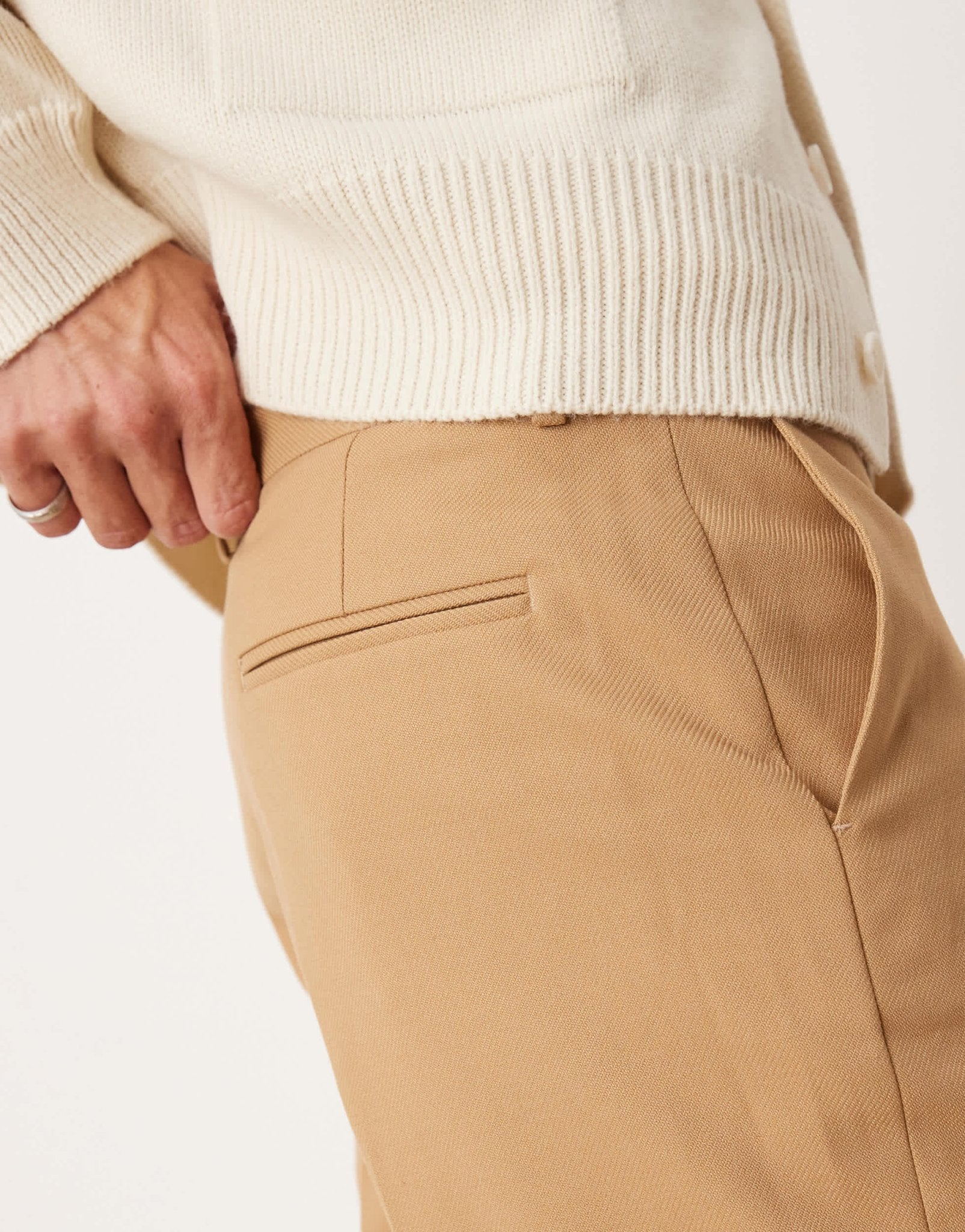 ASOS DESIGN straight leg crop length suit trousers in brown twill - ASOS Sample Sale