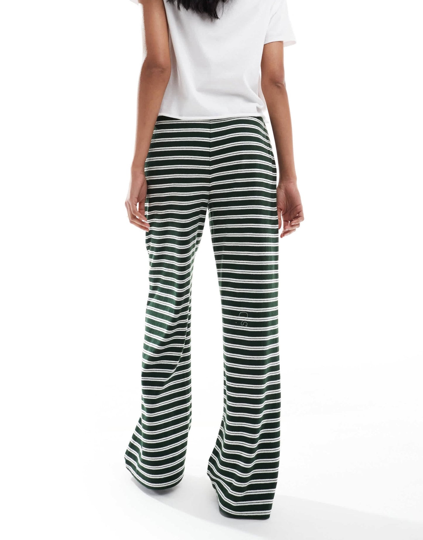 ASOS DESIGN straight leg jogger co - ord in green stripe - ASOS Sample Sale