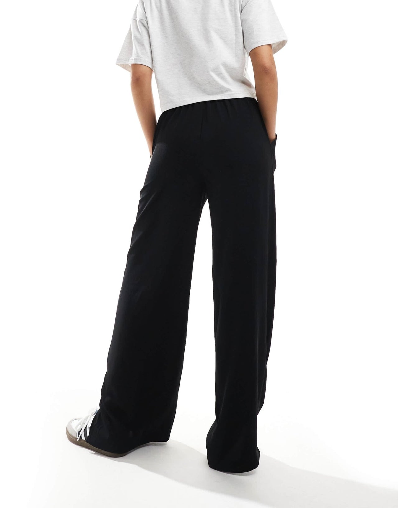 ASOS DESIGN straight leg pull on trouser with contrast tie detail - ASOS Sample Sale