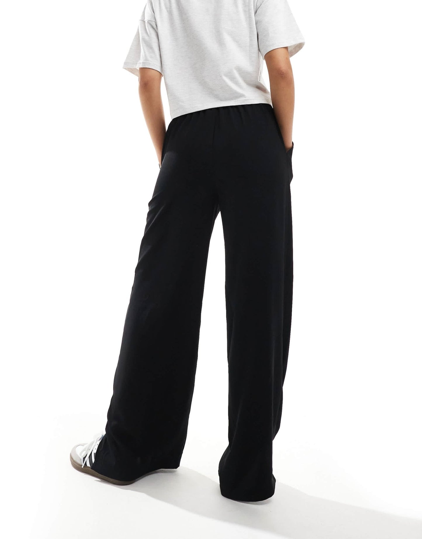 ASOS DESIGN straight leg pull on trouser with contrast tie detail - ASOS Sample Sale