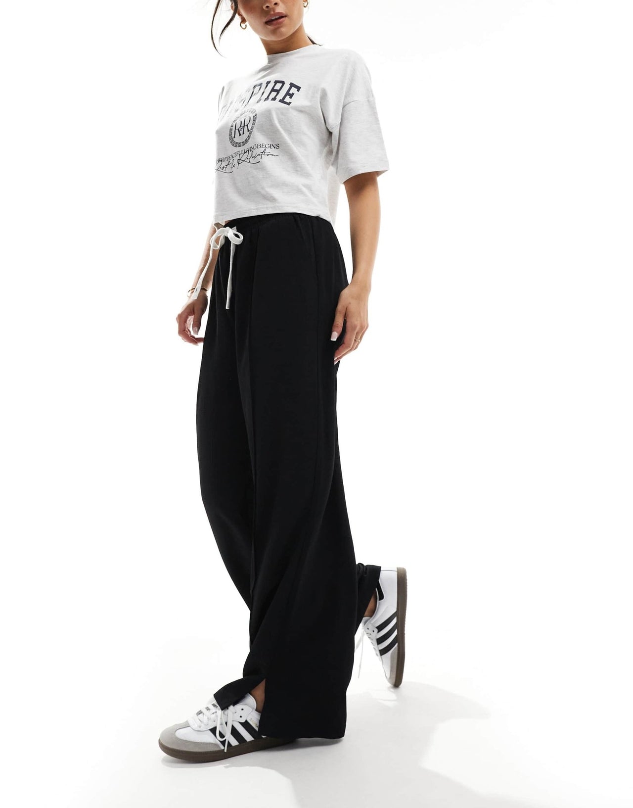 ASOS DESIGN straight leg pull on trouser with contrast tie detail - ASOS Sample Sale
