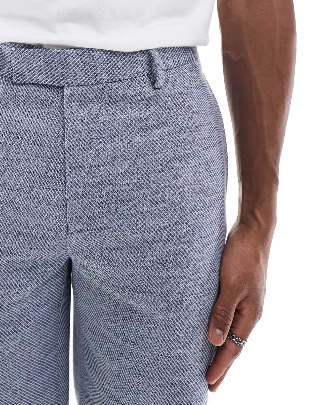 ASOS DESIGN straight leg suit trousers in blue texture - ASOS Sample Sale
