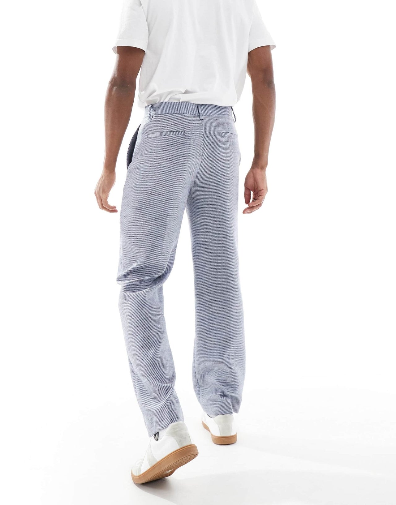 ASOS DESIGN straight leg suit trousers in blue texture - ASOS Sample Sale