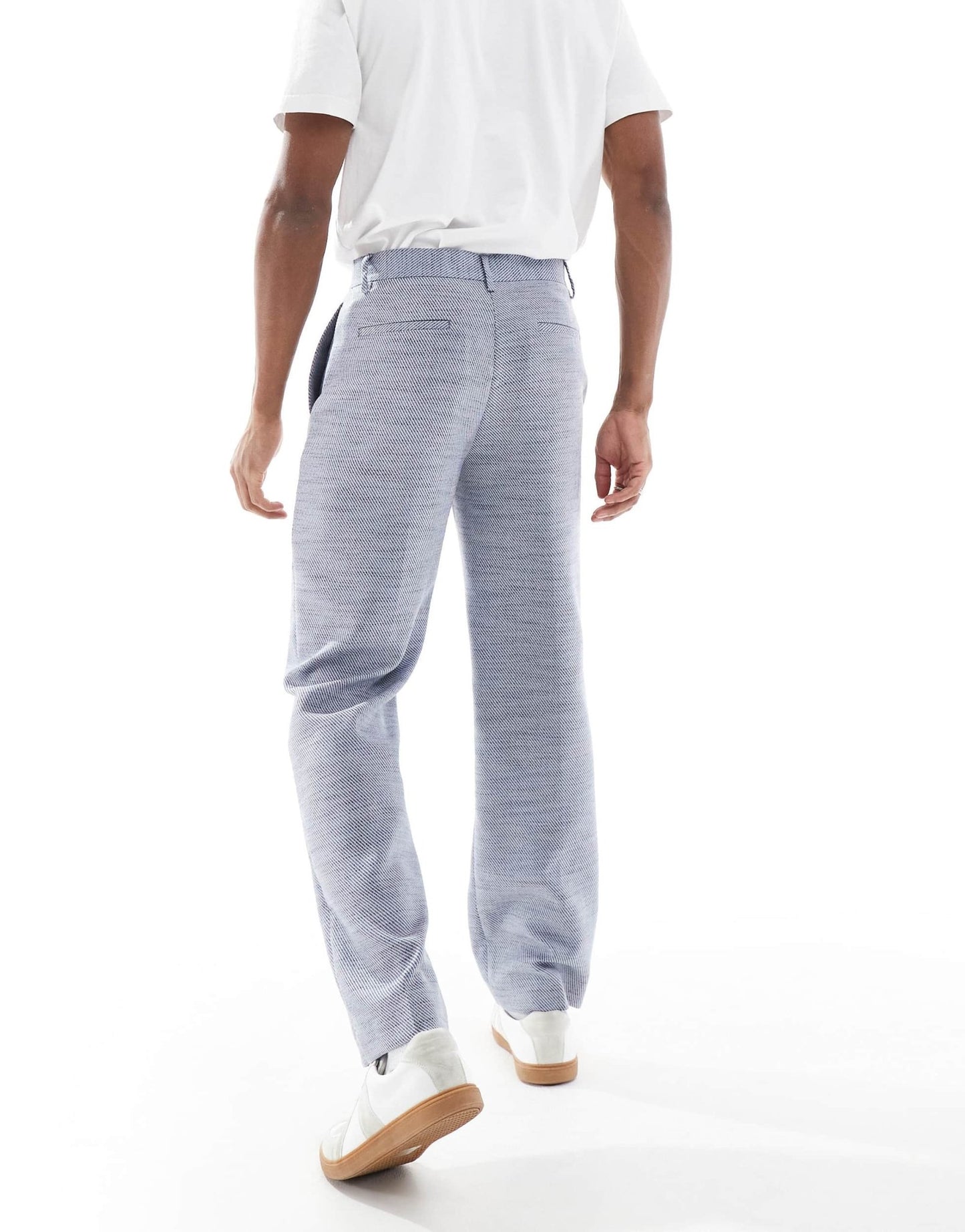 ASOS DESIGN straight leg suit trousers in blue texture - ASOS Sample Sale