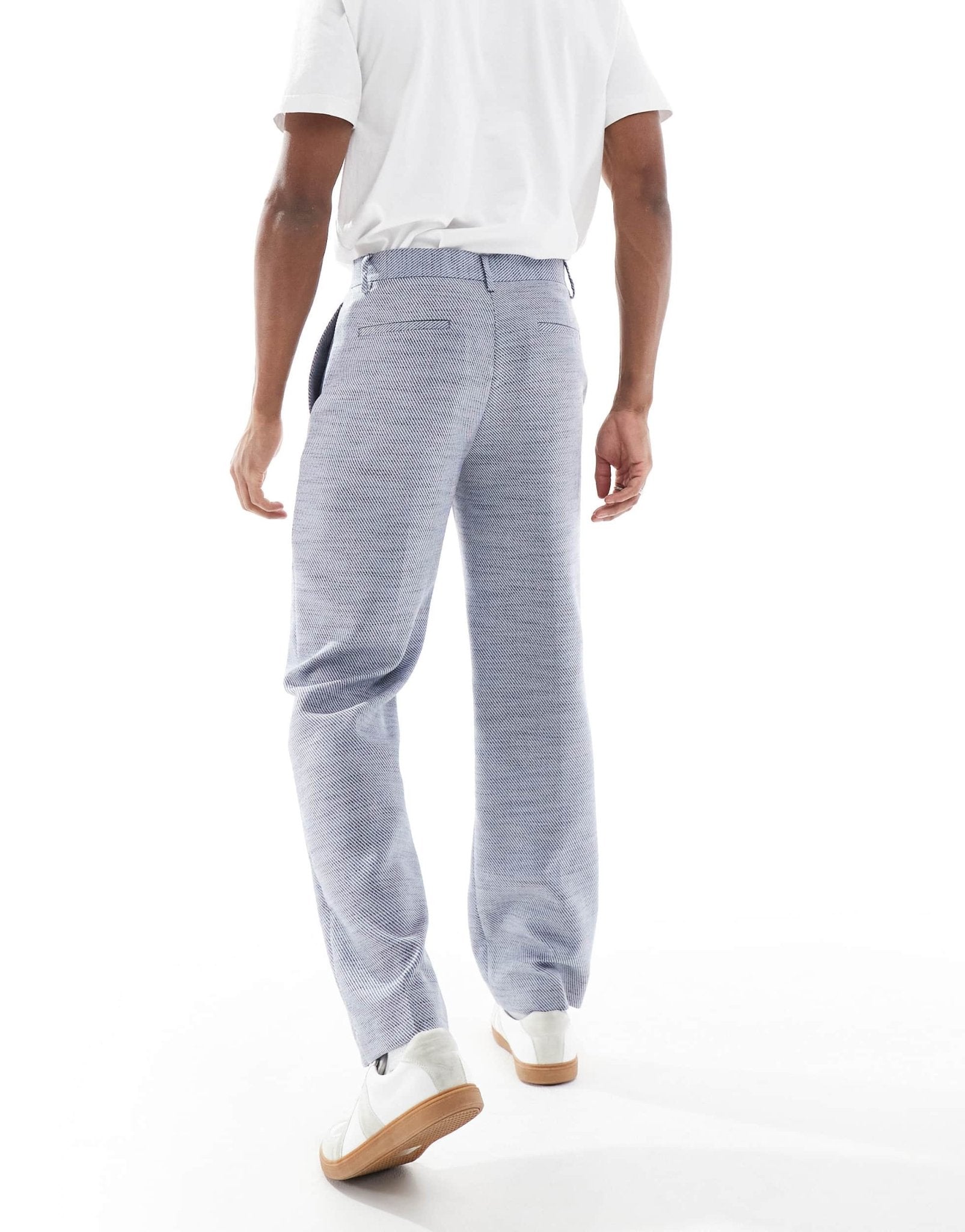 ASOS DESIGN straight leg suit trousers in blue texture - ASOS Sample Sale