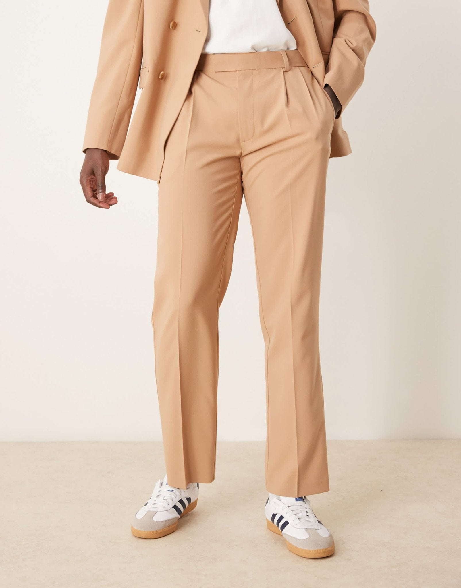 ASOS DESIGN straight leg suit trousers in camel - ASOS Sample Sale