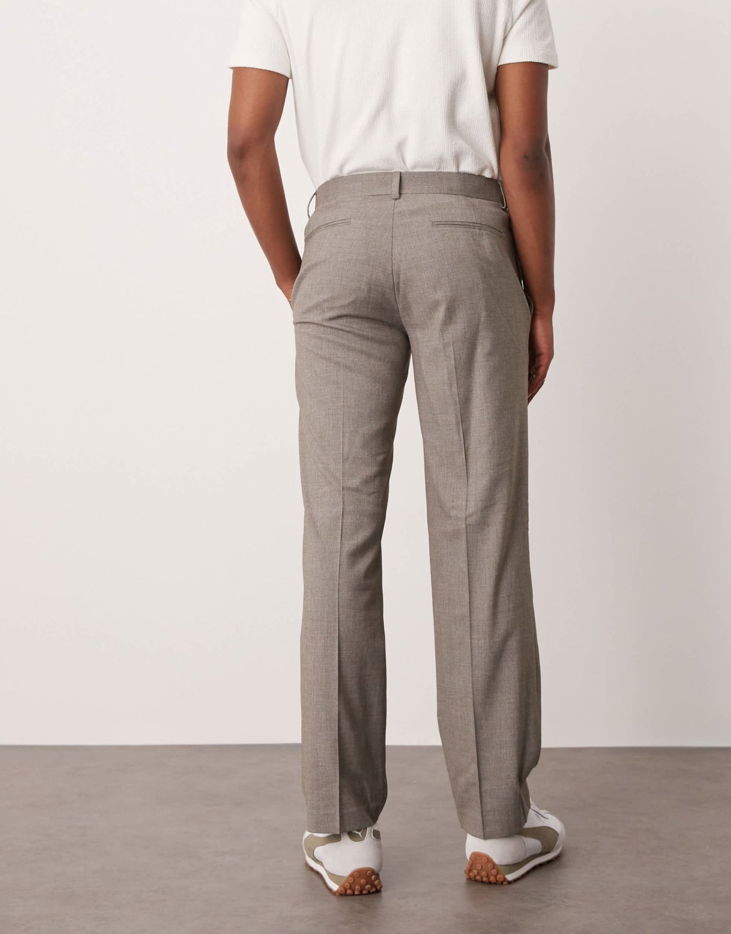 ASOS DESIGN straight leg suit trousers in grey melange texture - ASOS Sample Sale