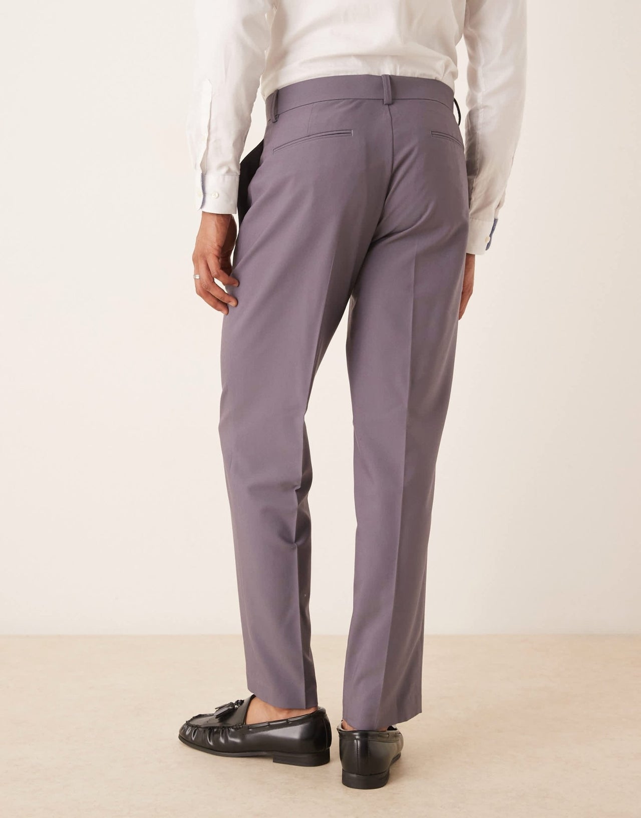 ASOS DESIGN straight leg suit trousers in purple - ASOS Sample Sale