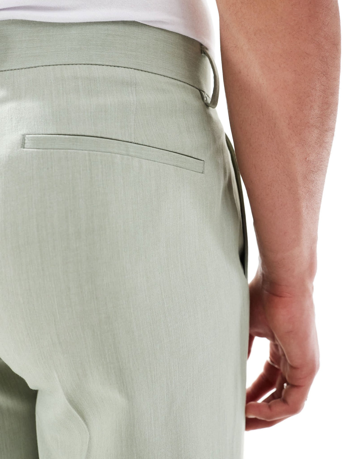 ASOS DESIGN straight leg suit trousers in sage green texture - ASOS Sample Sale
