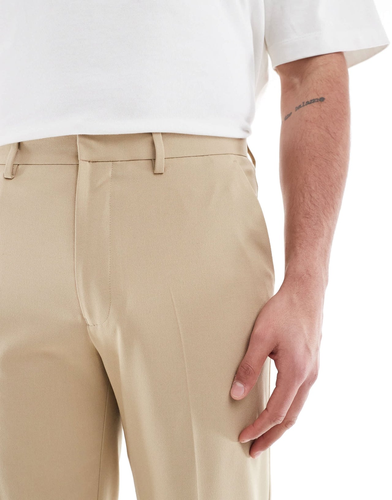 ASOS DESIGN straight leg suit trousers in stone - ASOS Sample Sale