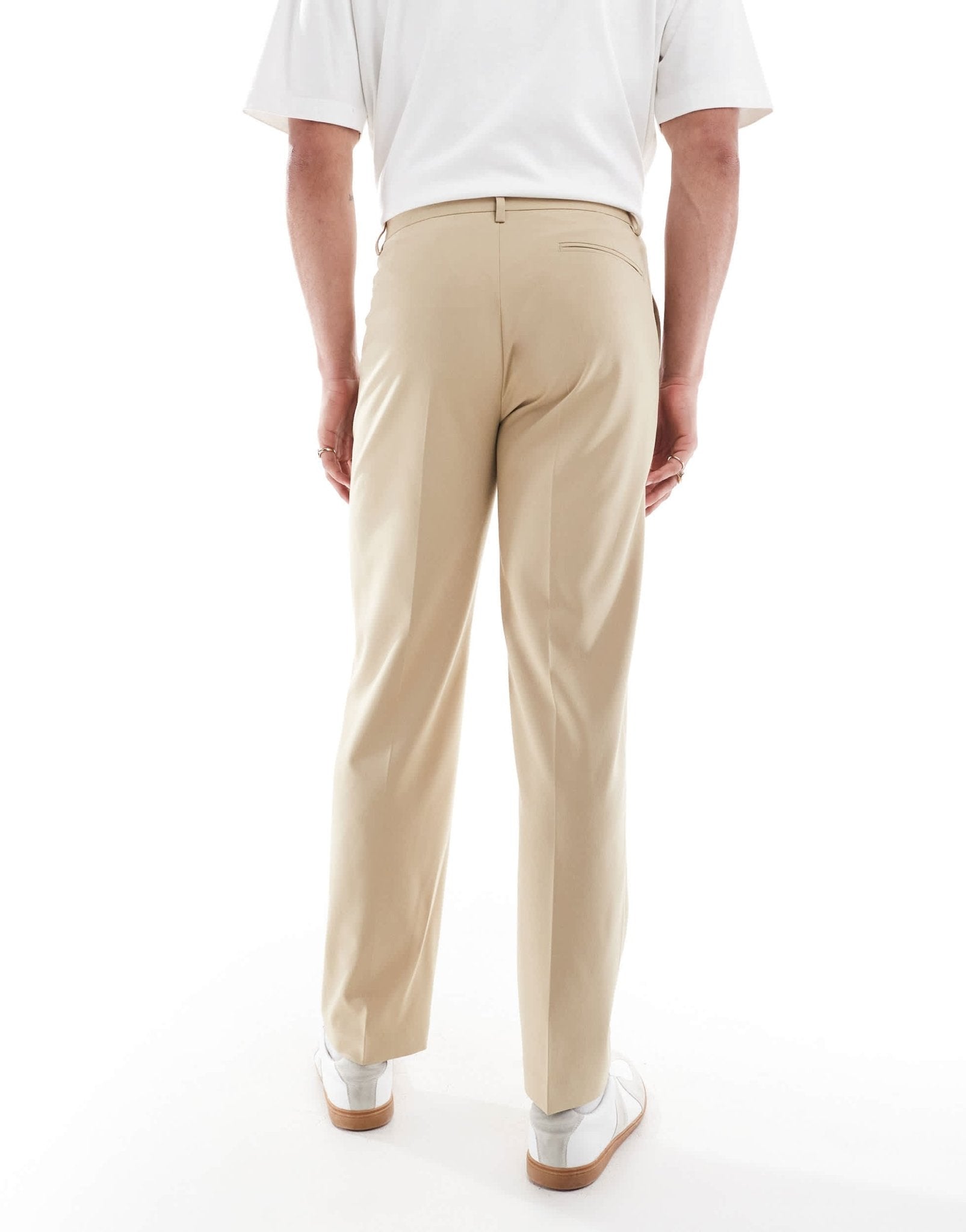 ASOS DESIGN straight leg suit trousers in stone - ASOS Sample Sale