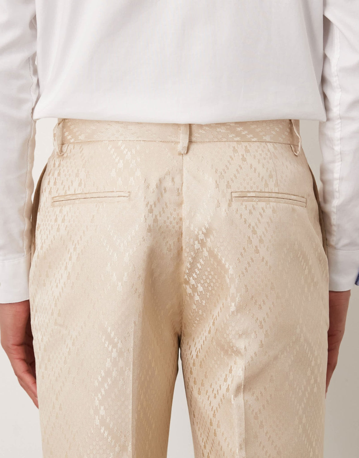 ASOS DESIGN straight leg suit trousers in stone jacquard - ASOS Sample Sale